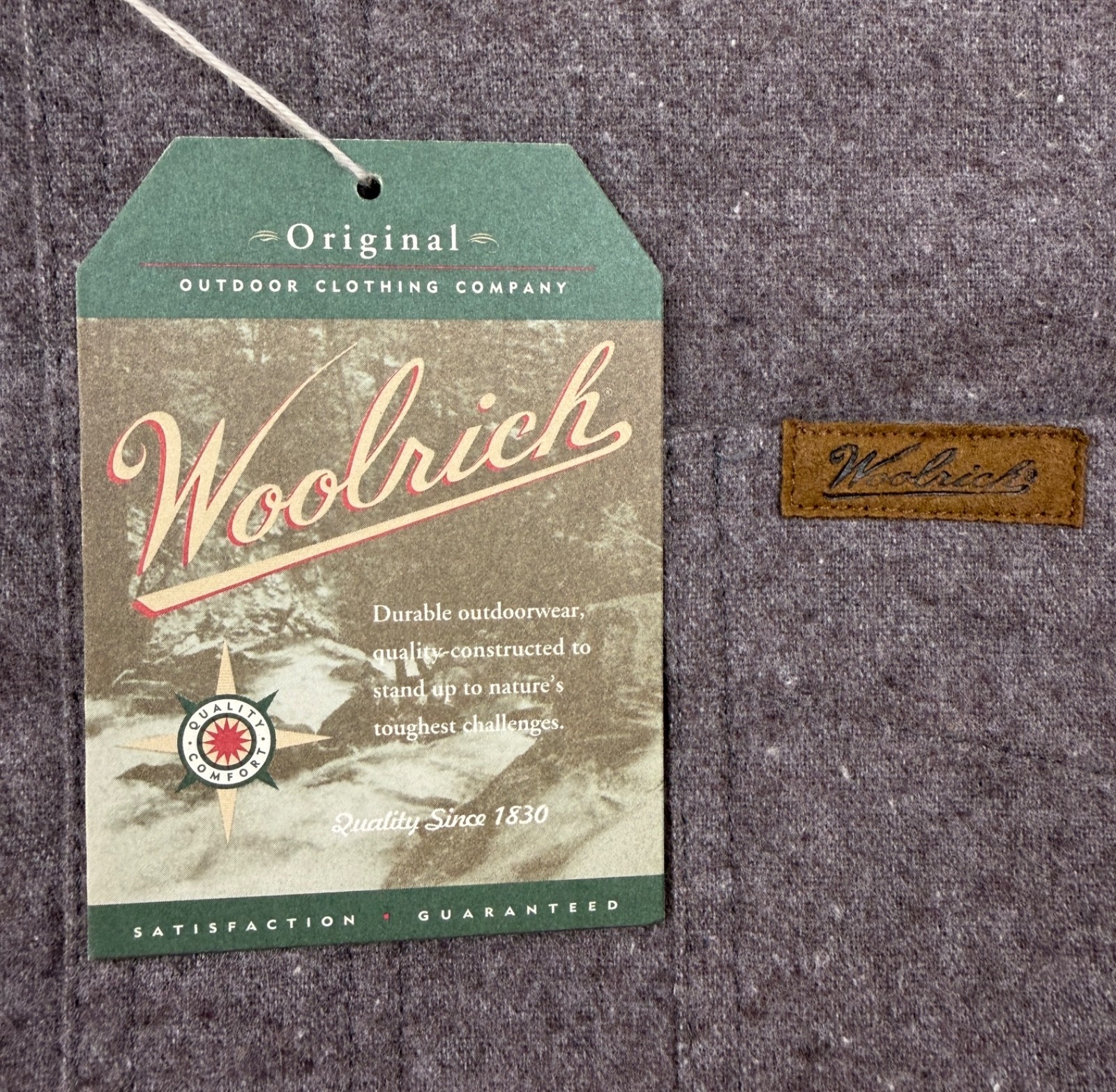 NEW WOOLRICH Mens XL Solid Brown Long Sleeve Flannel Sportsman Chamois Shirt