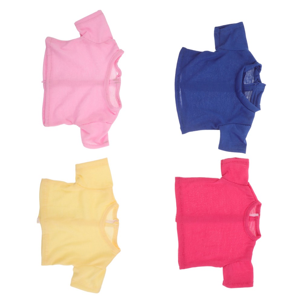 4Pcs Plush Bear Blank T-Shirts Soft Cotton for Birthday Graduation Gift