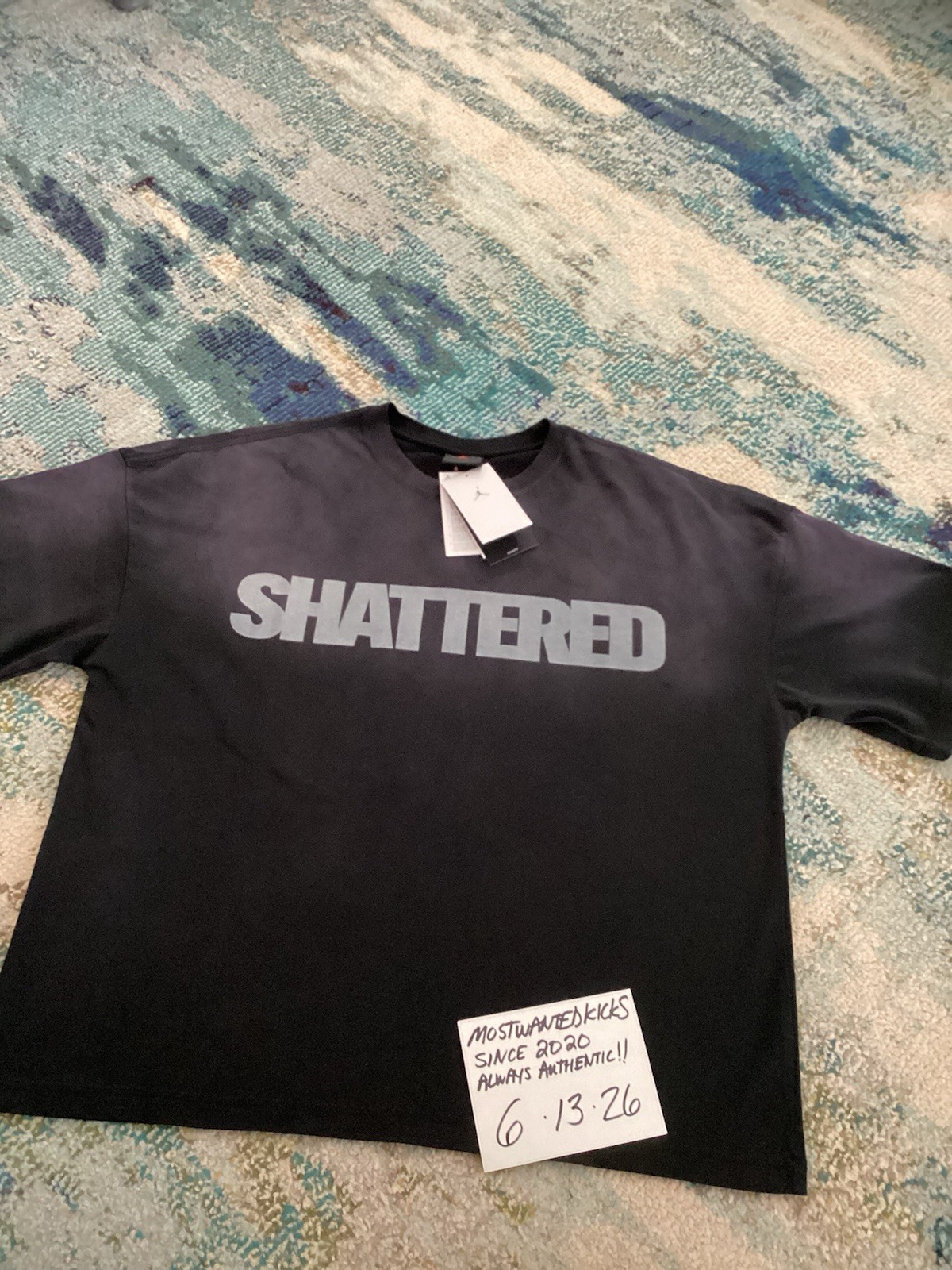 NWT Nike Air Jordan Shattered Backboard Black Loose Fit T-Shirt Men’s Sz L