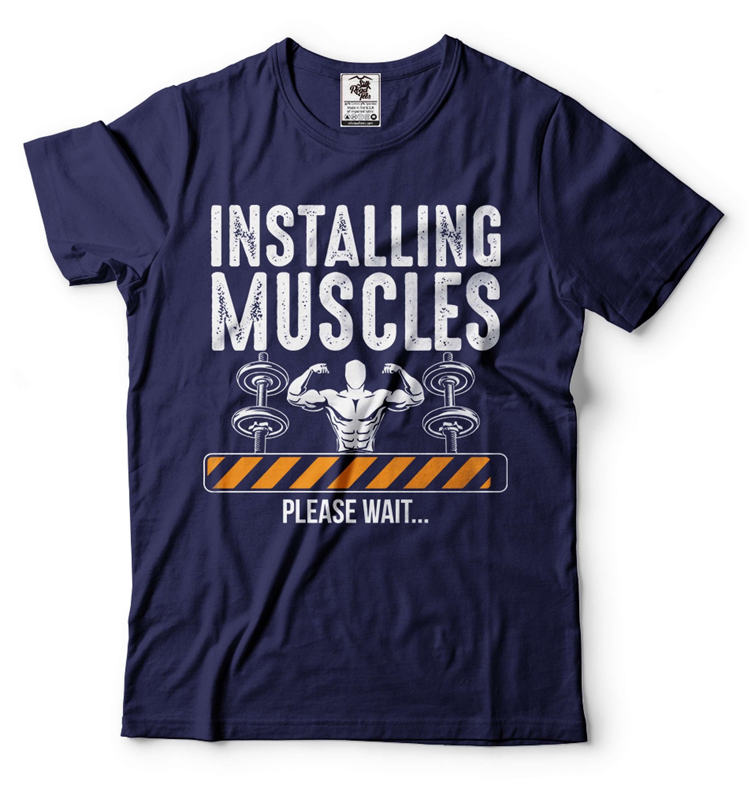 Mens Installing Muscles Shirt Gym Shirts Bodybuilder Shirt Funny Gym Joke Tees