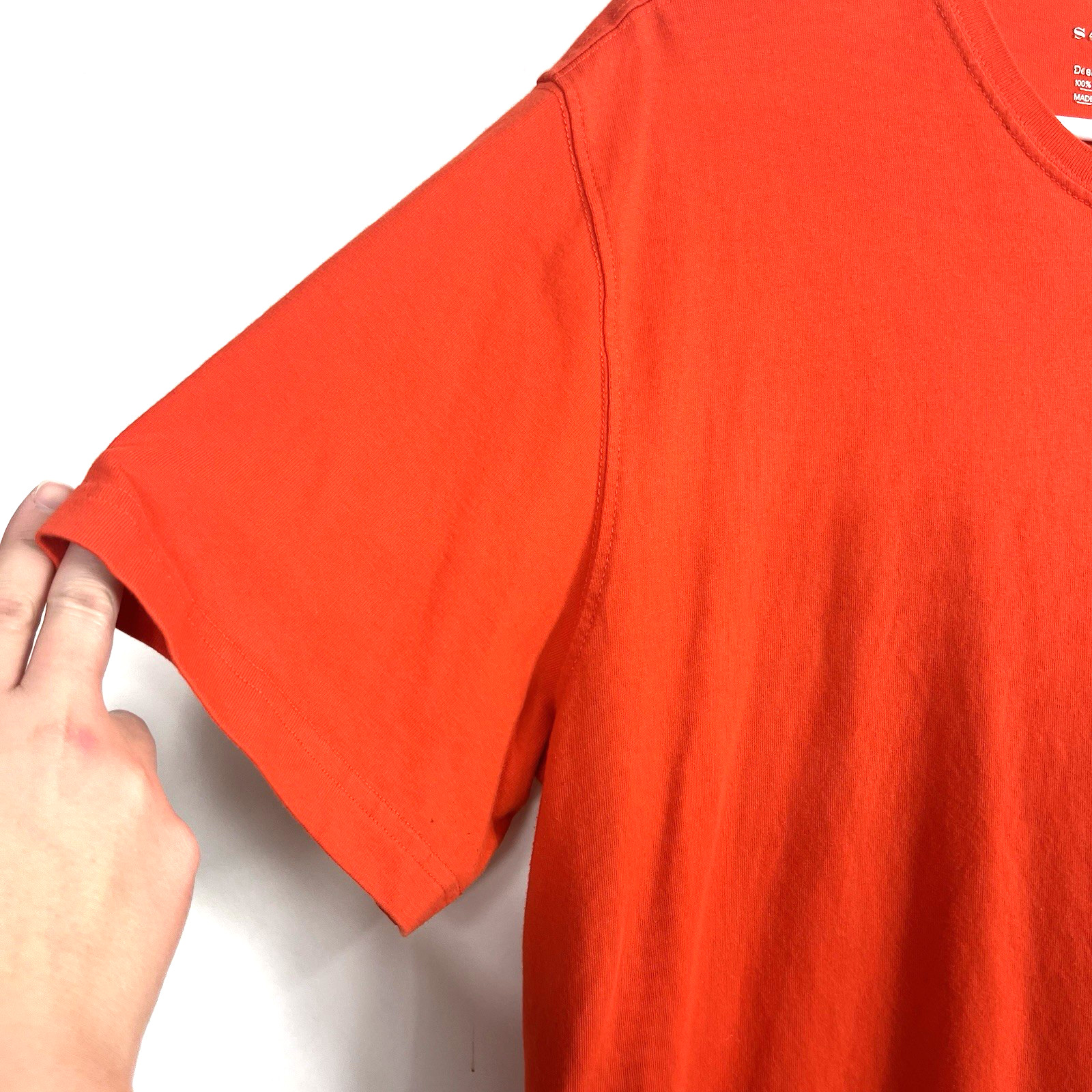 Saddlebred Men’s Solid Orange Pocket Round Neck Short Casual Sleeve T-Shirt Sz L