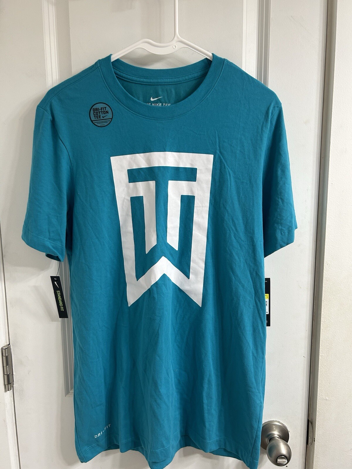 Nike Tiger Woods TW Golf Shirt Tee Top Blue White Frank DC0088 Men’s Small