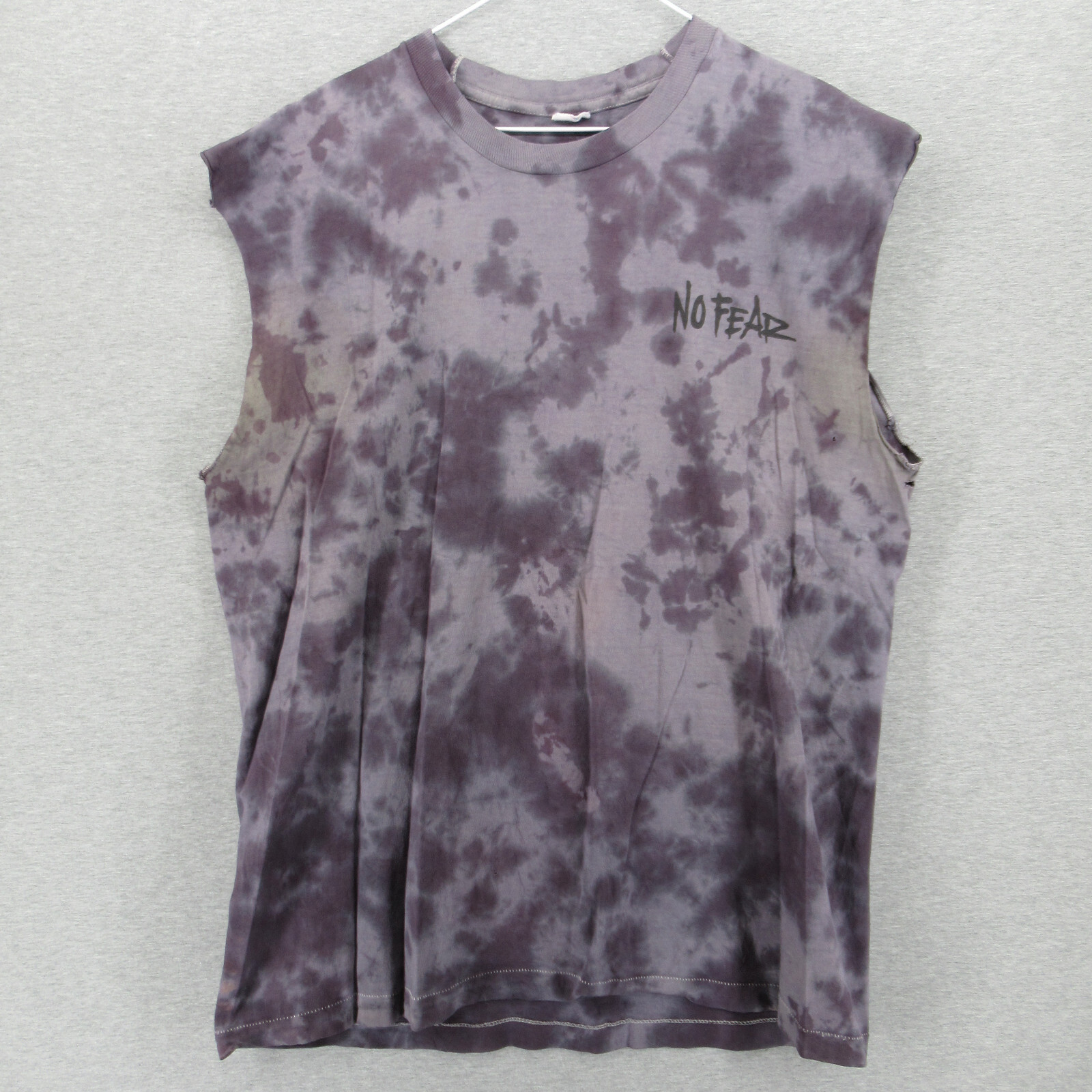Vintage No Fear Shirt Mens XL Purple Sleeveless Limits Were Made To Be Broken