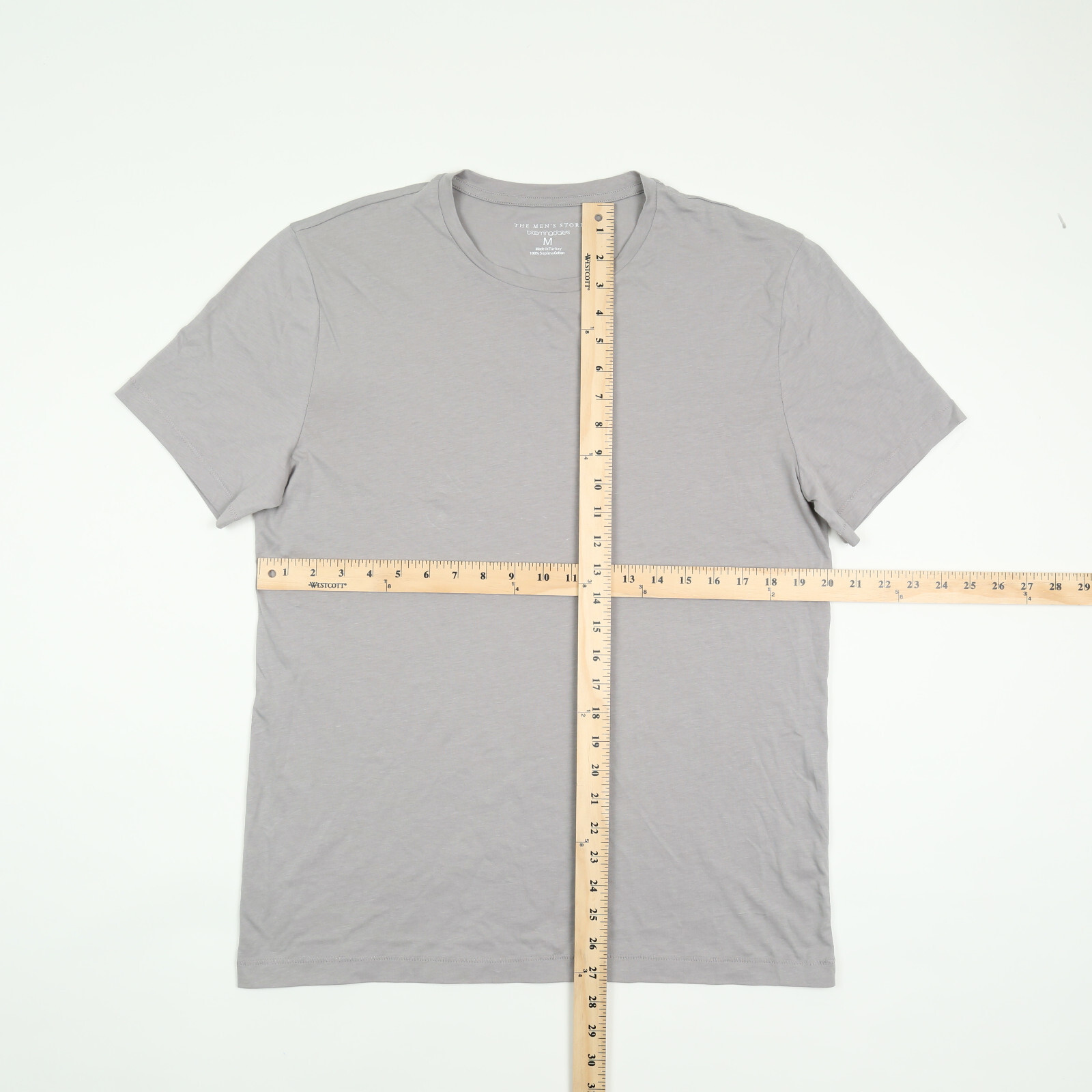 The Men’s Store Pima Cotton Solid T-Shirt Gray Size M 3001