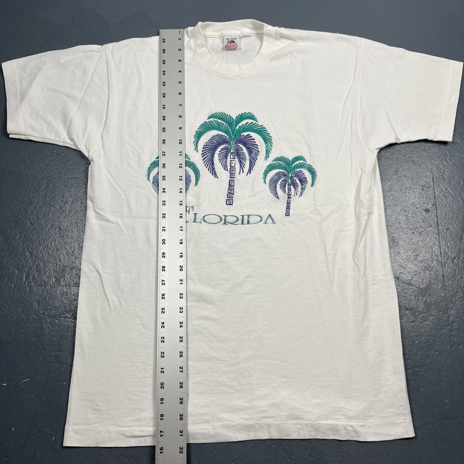Vintage Florida Single Stitch Graphic Tee White XL Unisex VTG 90s Souvenir