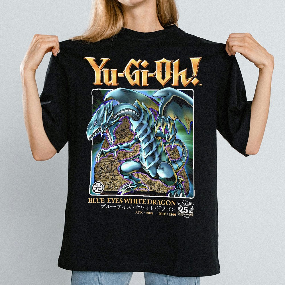Yu-Gi-Oh! Duel Blue-Eyes White Dragon 25th Anniversary Adult T-Shirt Licensed