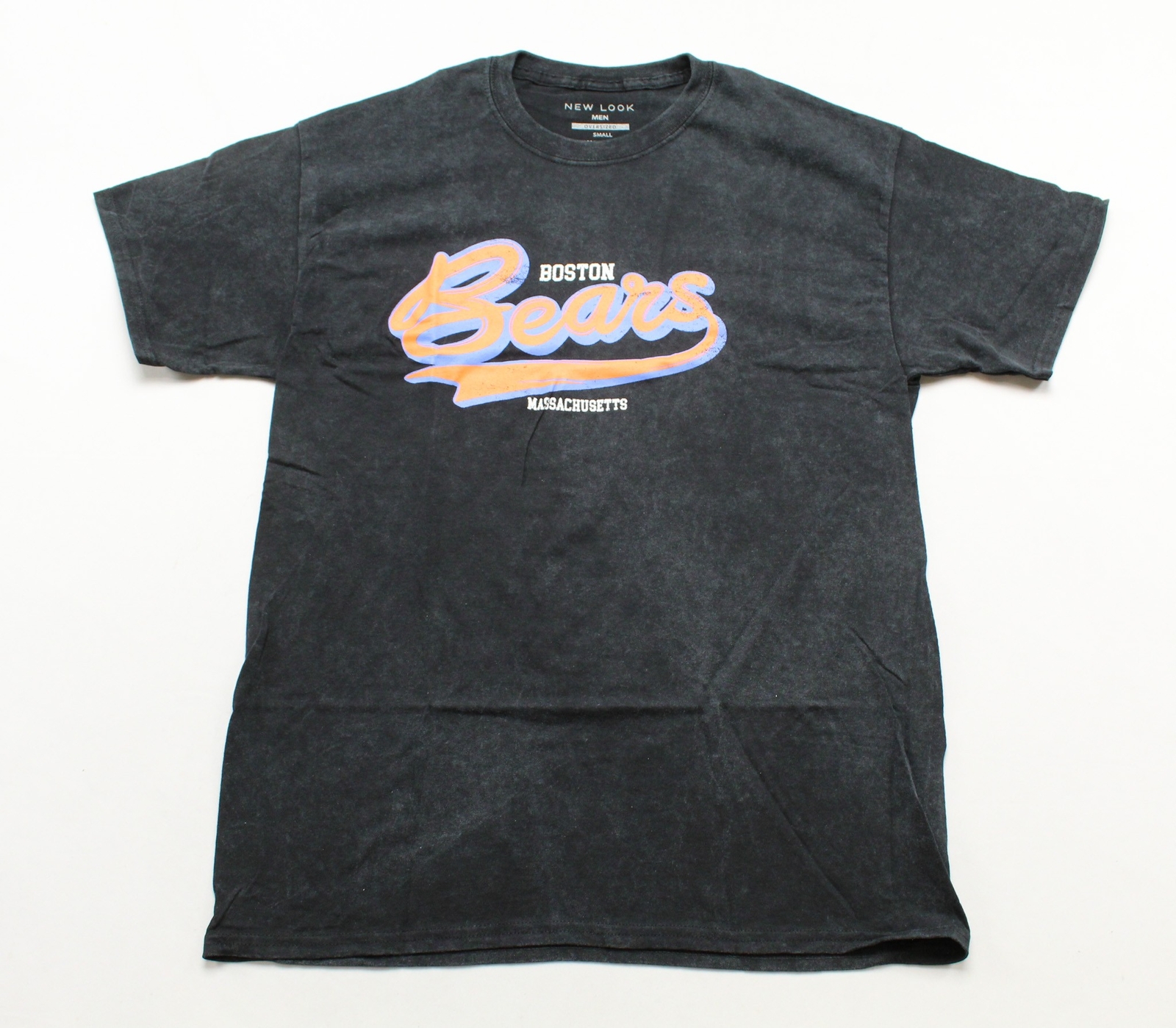 New Look Men’s Boston Bear’s Short Sleeve Crewneck Tee Shirt EJ1 Grey Small NWT