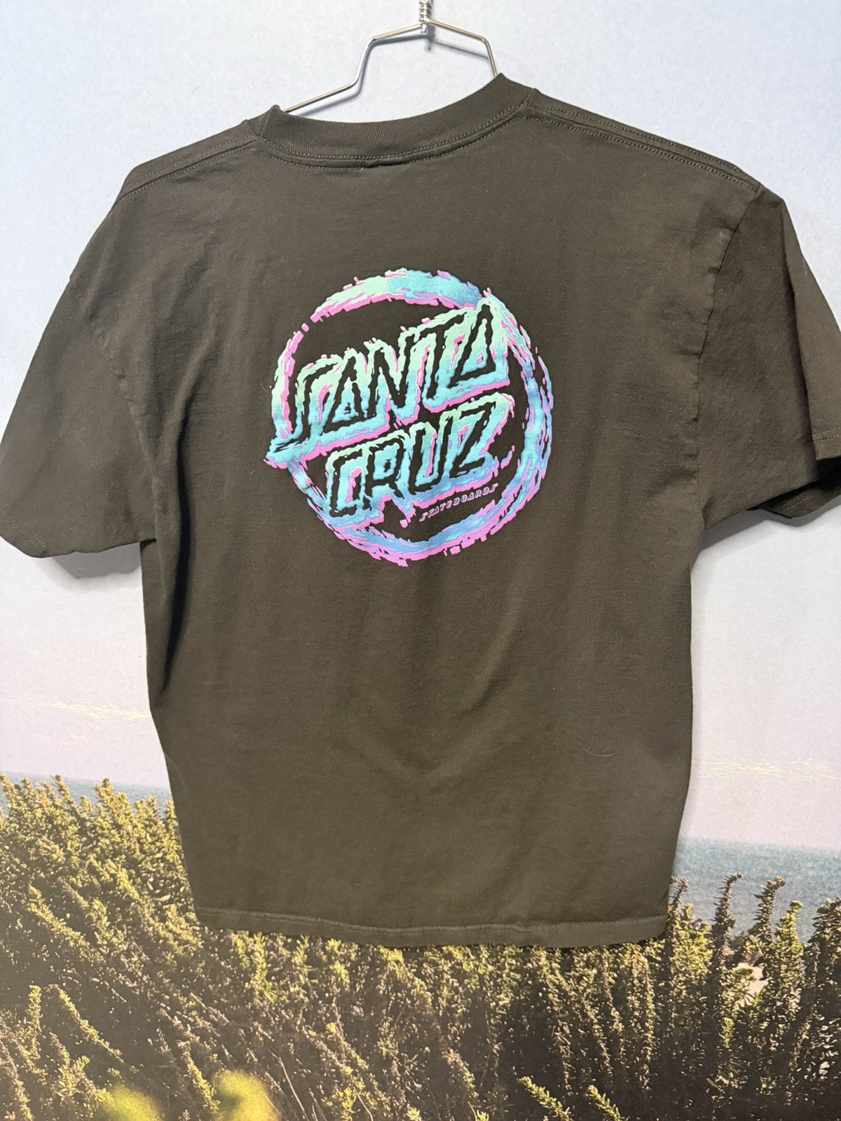 Vtg Santa Cruz Skateboards Shirt L Big Graphic Skate Preowned