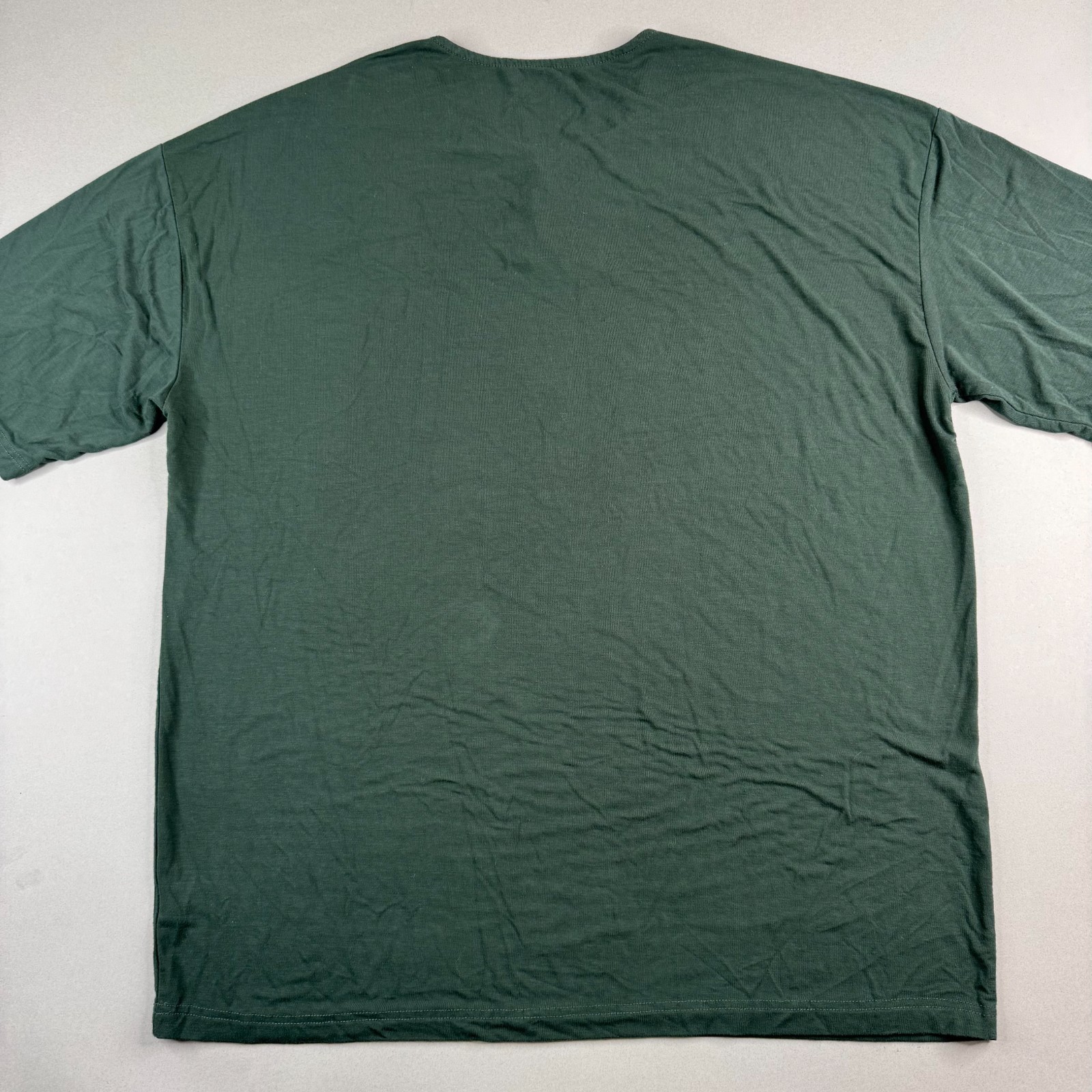 YoungLA Mens Large Green Modal Polyester Spandex Oversized Henley T-Shirt