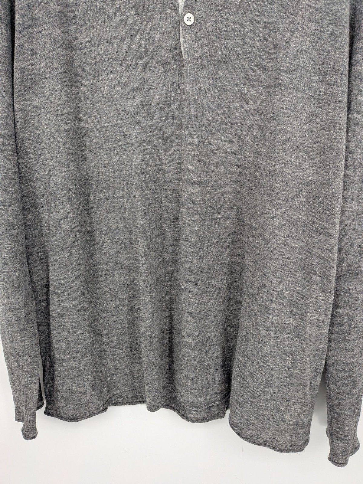 Billy Reid Henley Long Sleeve Shirt Lightweight Knit Minimalist Quiet Luxury XXL