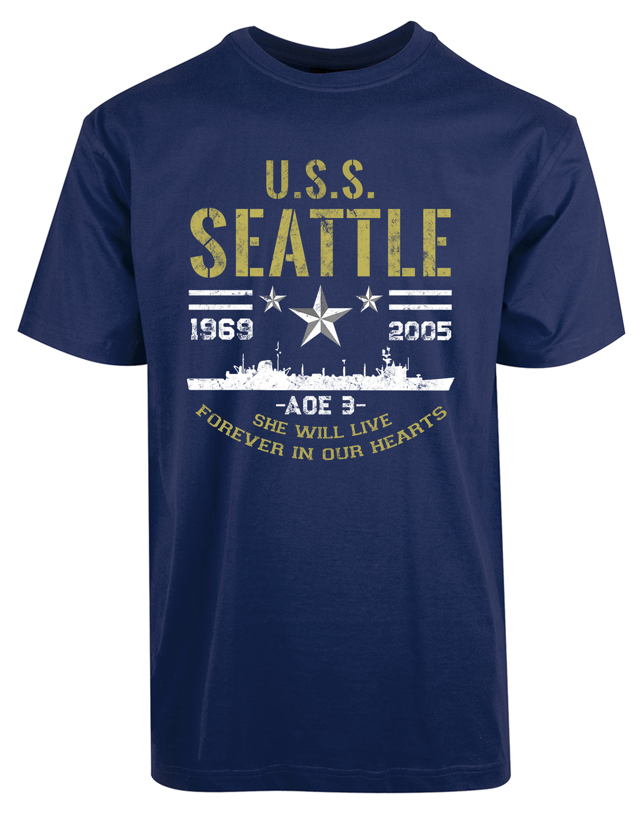 USS Seattle Will Live Forever In Our Heart New Mens Shirt Unisex Support USA Tee