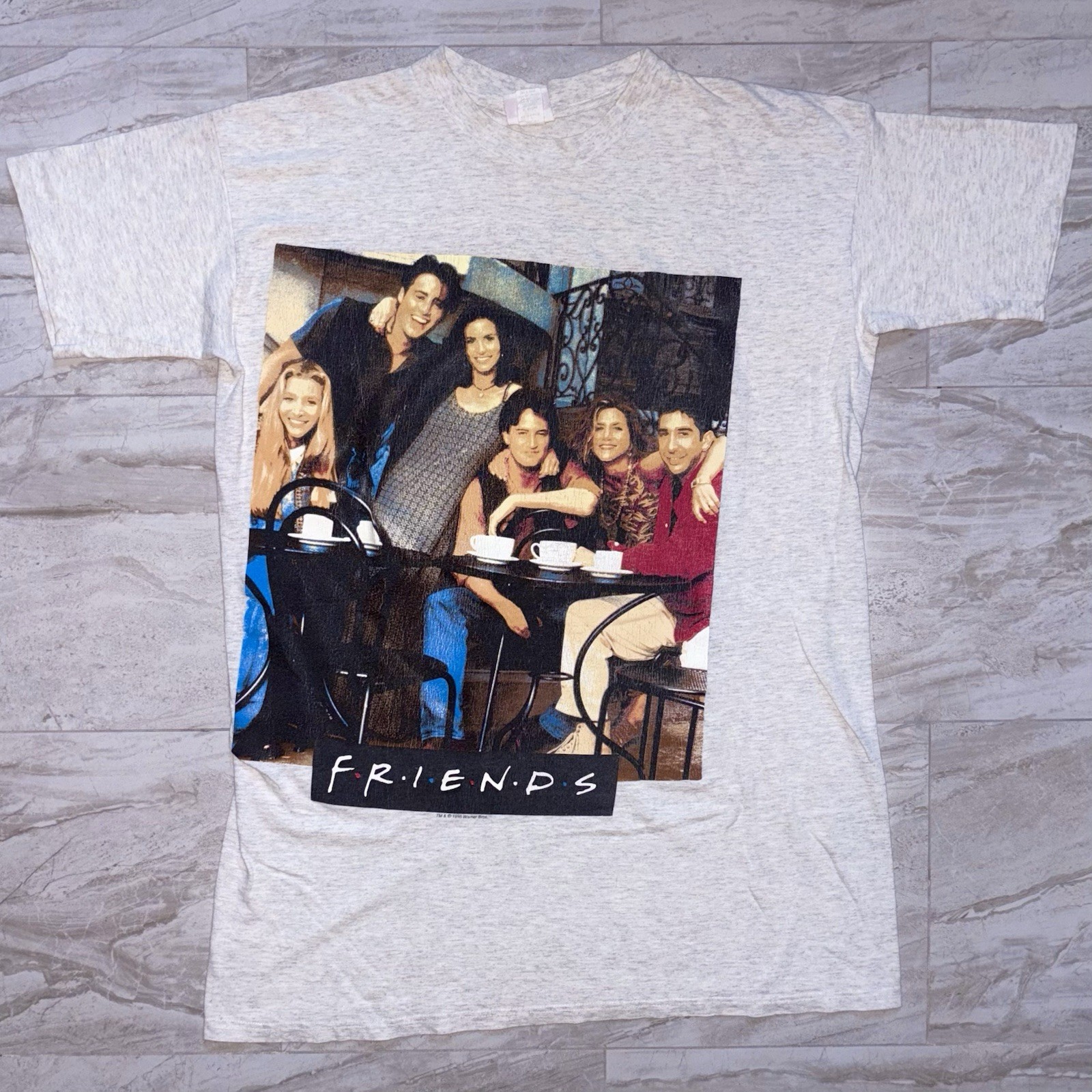 Vintage 90s Original Friends TV Show Sitcom Longline Sleep Graphic Movie Tee