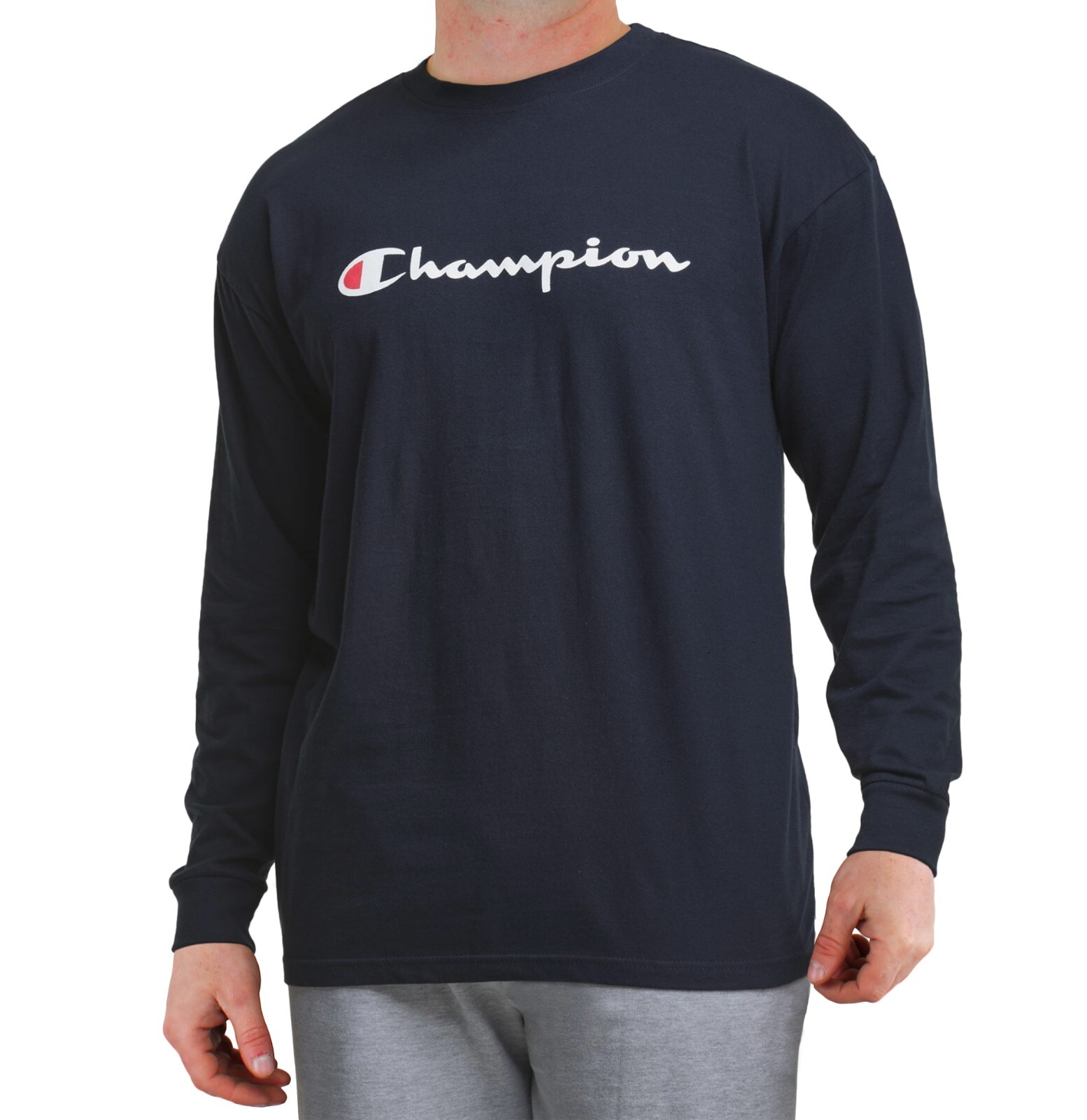 Champion Men’s Jersey T-Shirt Big & Tall Crew Neck Athleticwear Long Sleeve Tee