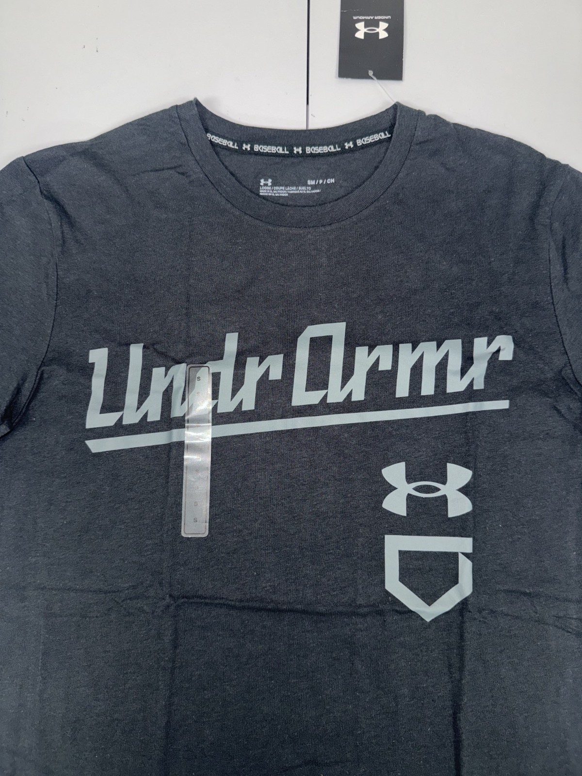 Men’s Under Armour Baseball Script SS T-Shirt Black/Gray Pick Size 1377613-001