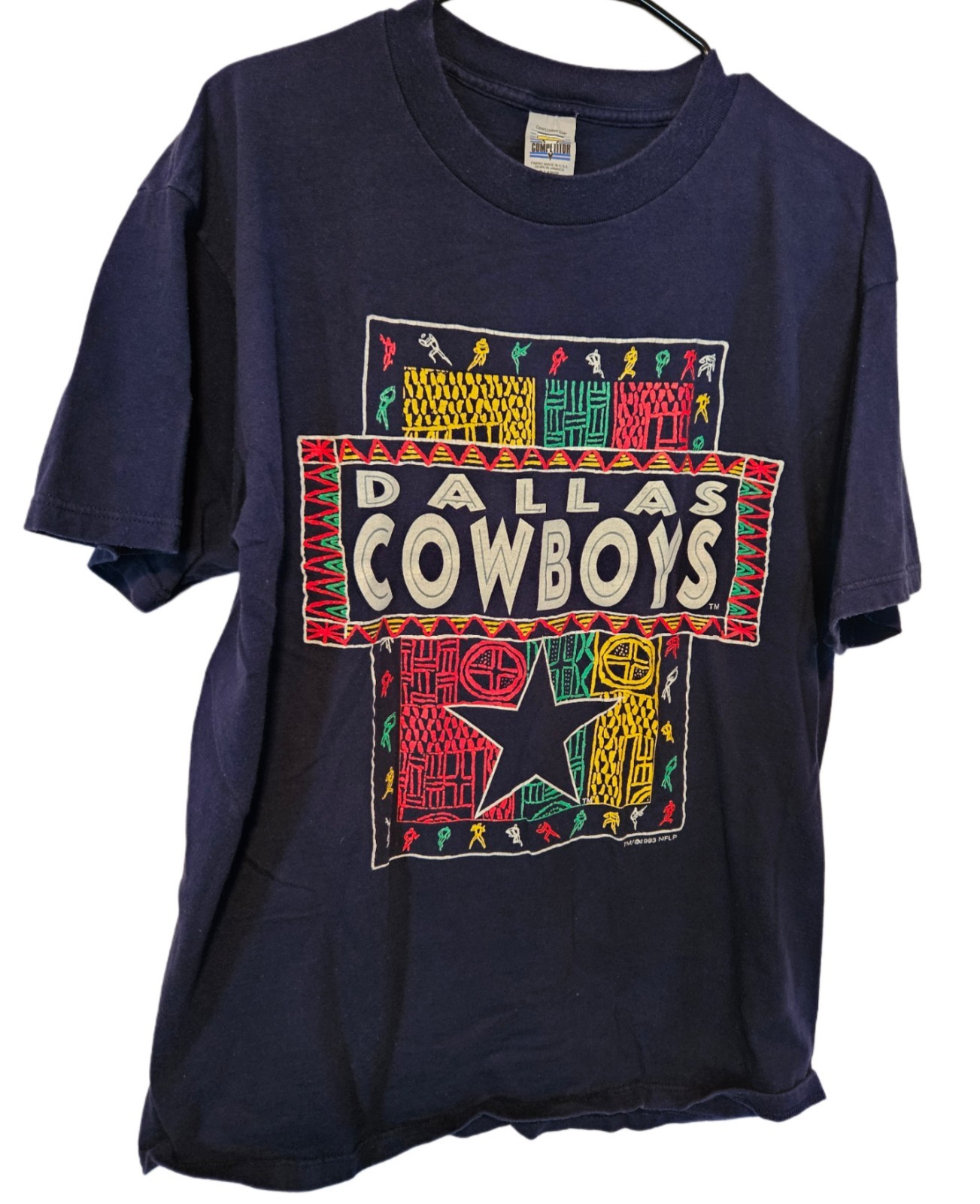 VTG 1993 Dallas Cowboys Competitor T Shirt XL Blue Festive