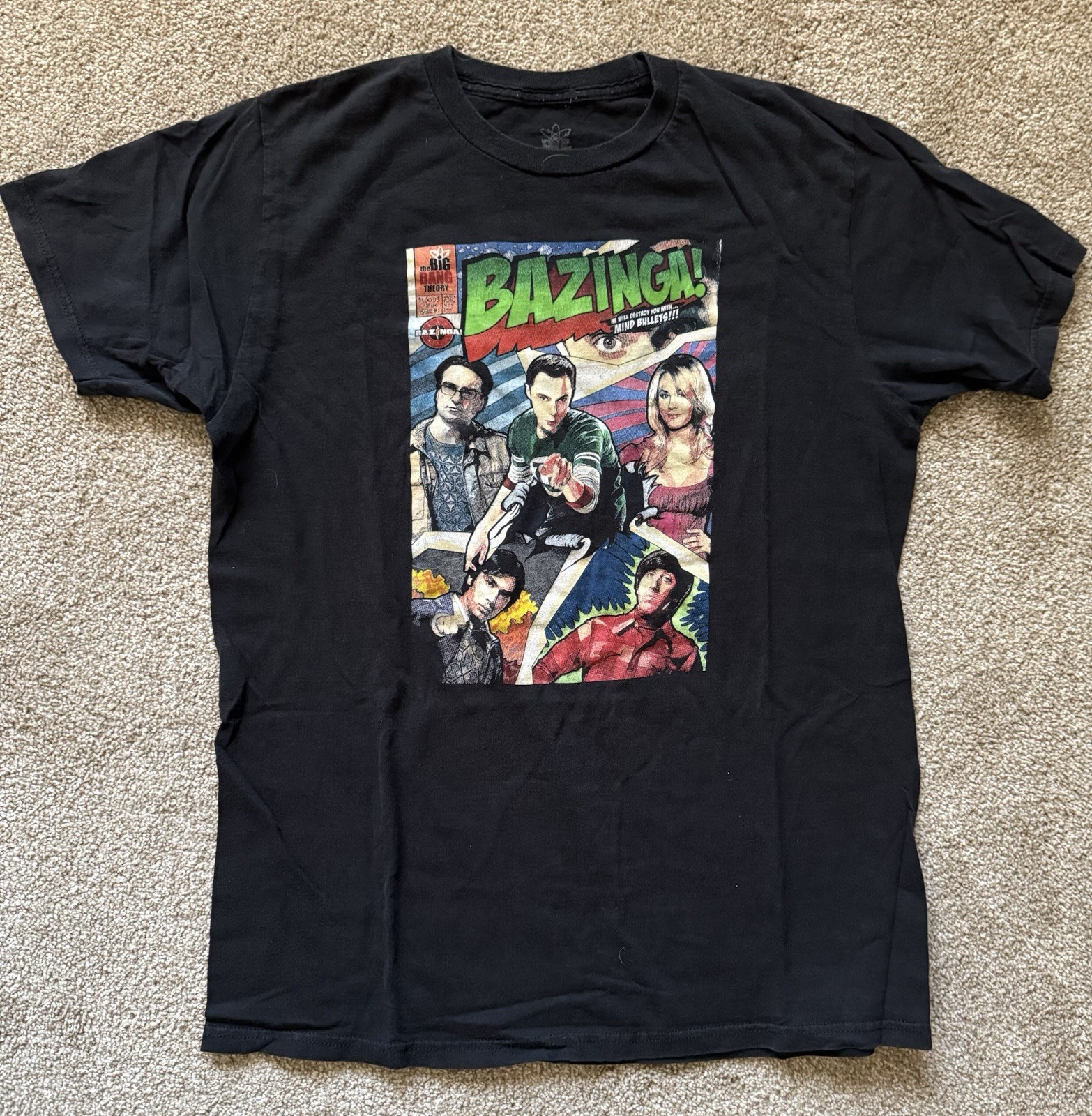 Ripple Junction Big Bang Theory BAZINGA Graphic Black T-Shirt Men’s Sz Large