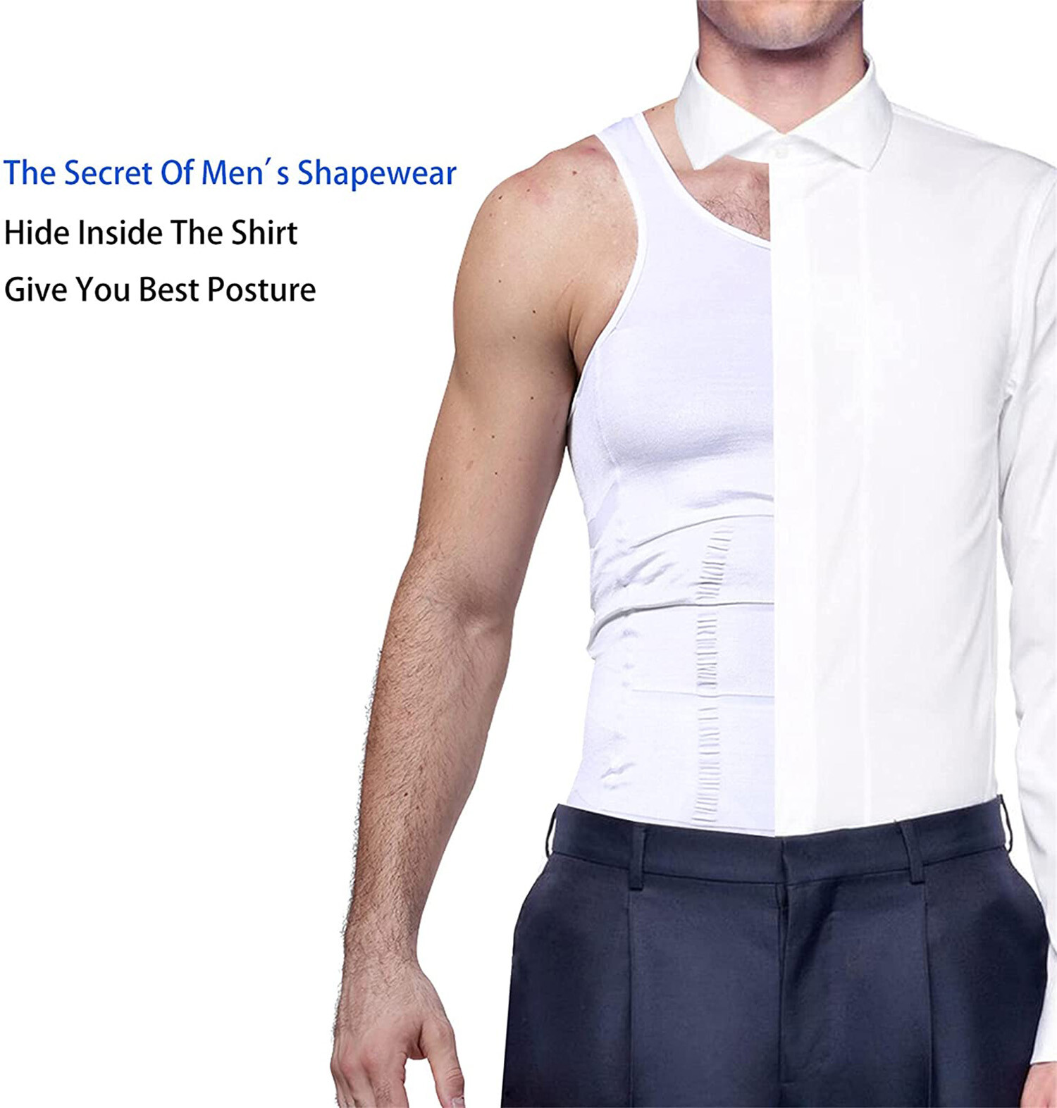 Mens Body Shaper Toning Vest Compression Shirt Tank Top Shapewear Slim Underwear