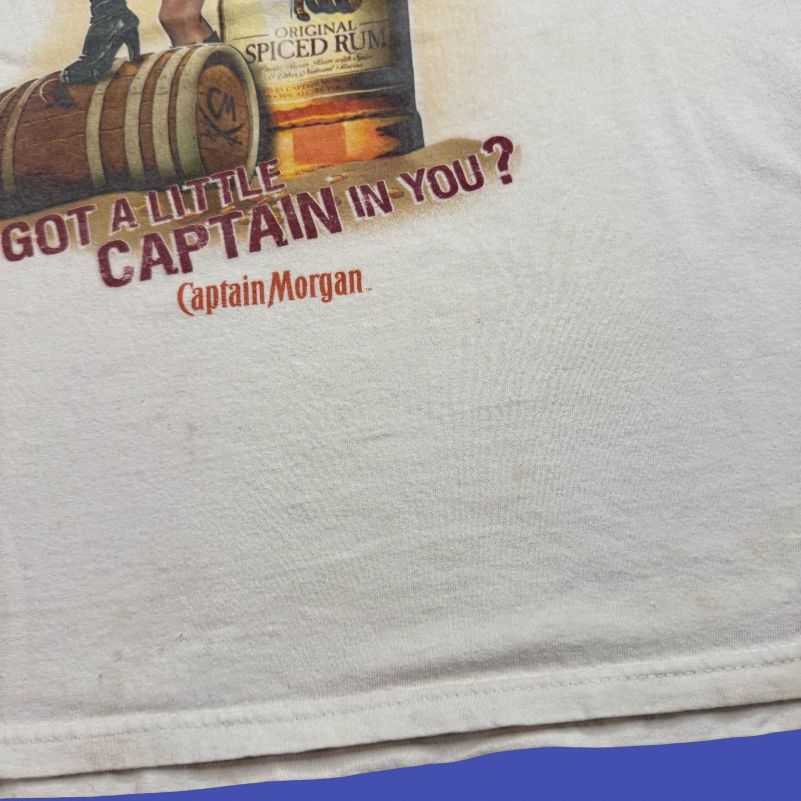 Captain Morgan Rum Graphic T Shirt XL Pirate Bar Brewery Promo Distressed