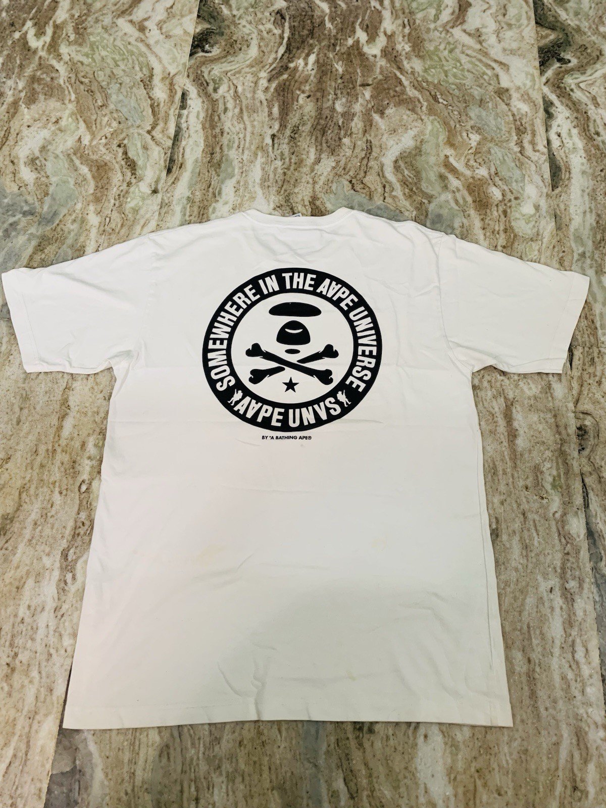 A Bathing Ape T Shirt Mens Large White BAPE Graphic Print Streetwear Designer