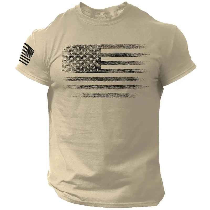 USA Distressed Flag Men T Shirt Patriotic American Tee S – 2XL