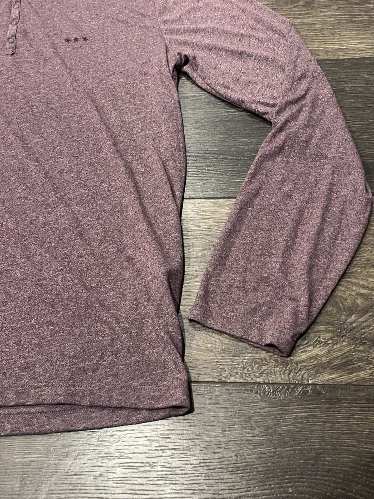John Varvatos Star USA Snap Button Henley Shirt Top Mens Size Large Purple