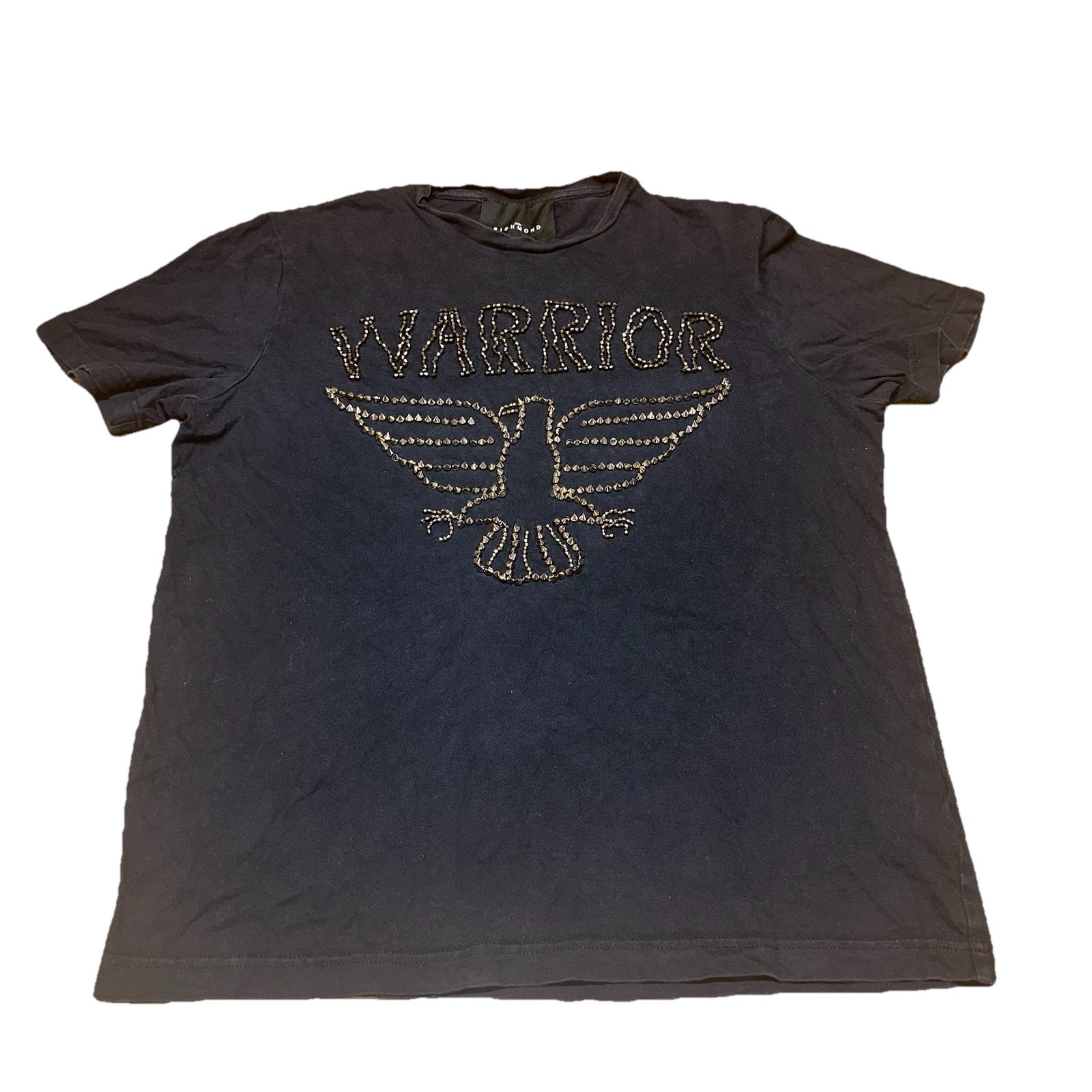 Vintage 90’s John Richmond Studded Beaded Warrior Black T-shirt Men’s Large