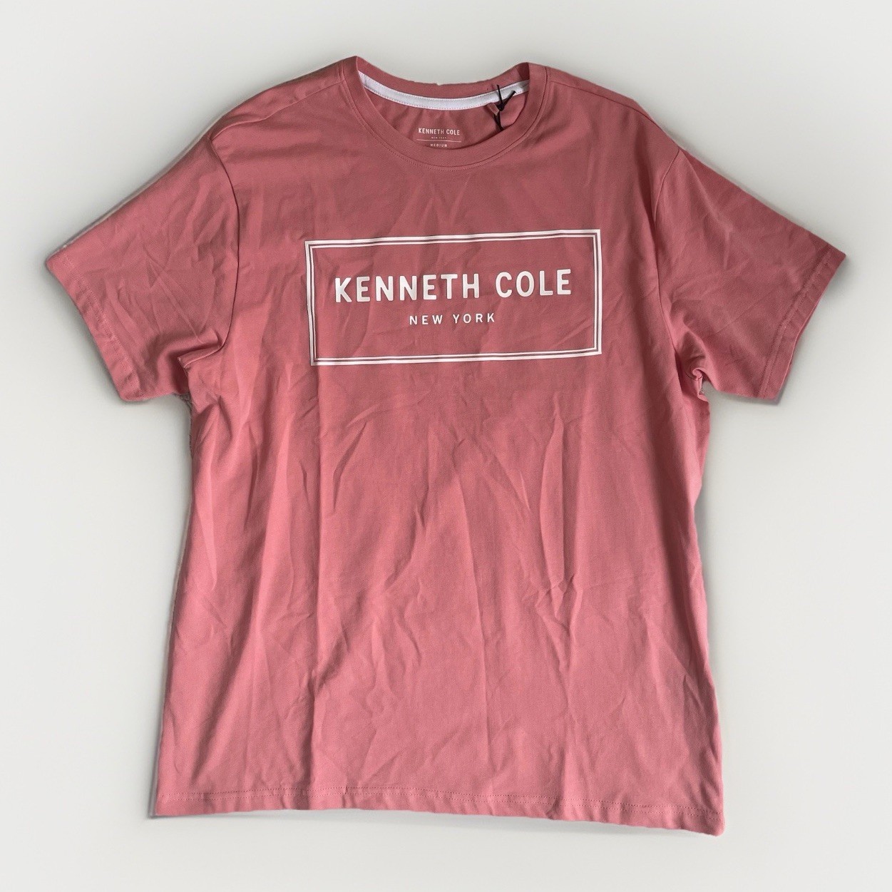 Kenneth Cole Graphic Tee shirt Men’s medium Raised Logo Color Lantana | NEW
