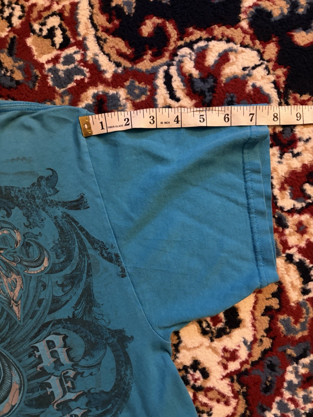 MMA Elite Men’s L Blue Graphic Print Crew Neck Short Sleeve Cotton Knit Tee