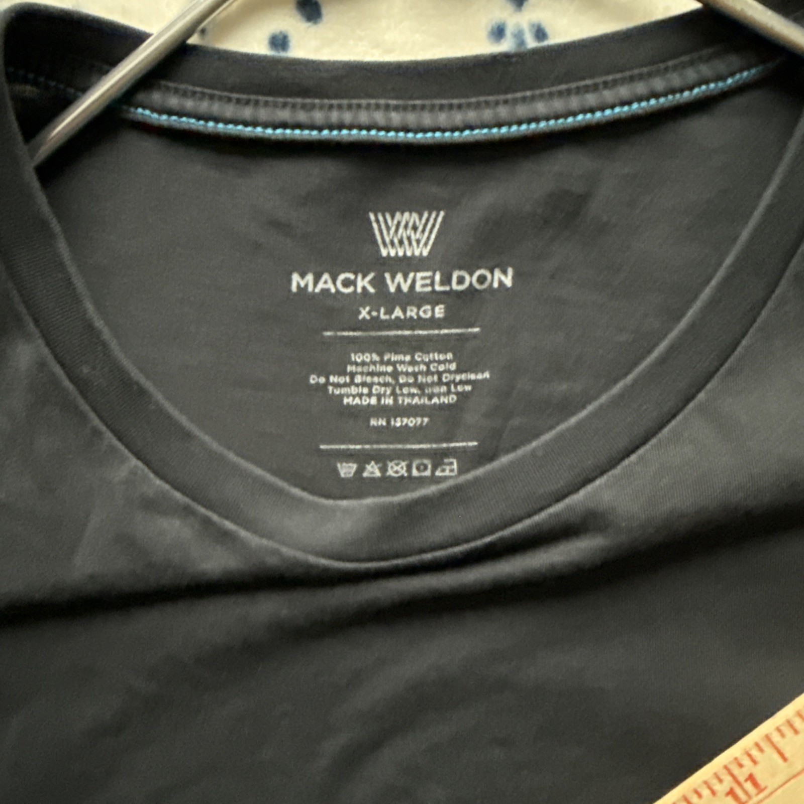 Mack Weldon Black Crew Pocket T Shirt, X-Large But Runs small, See #’s