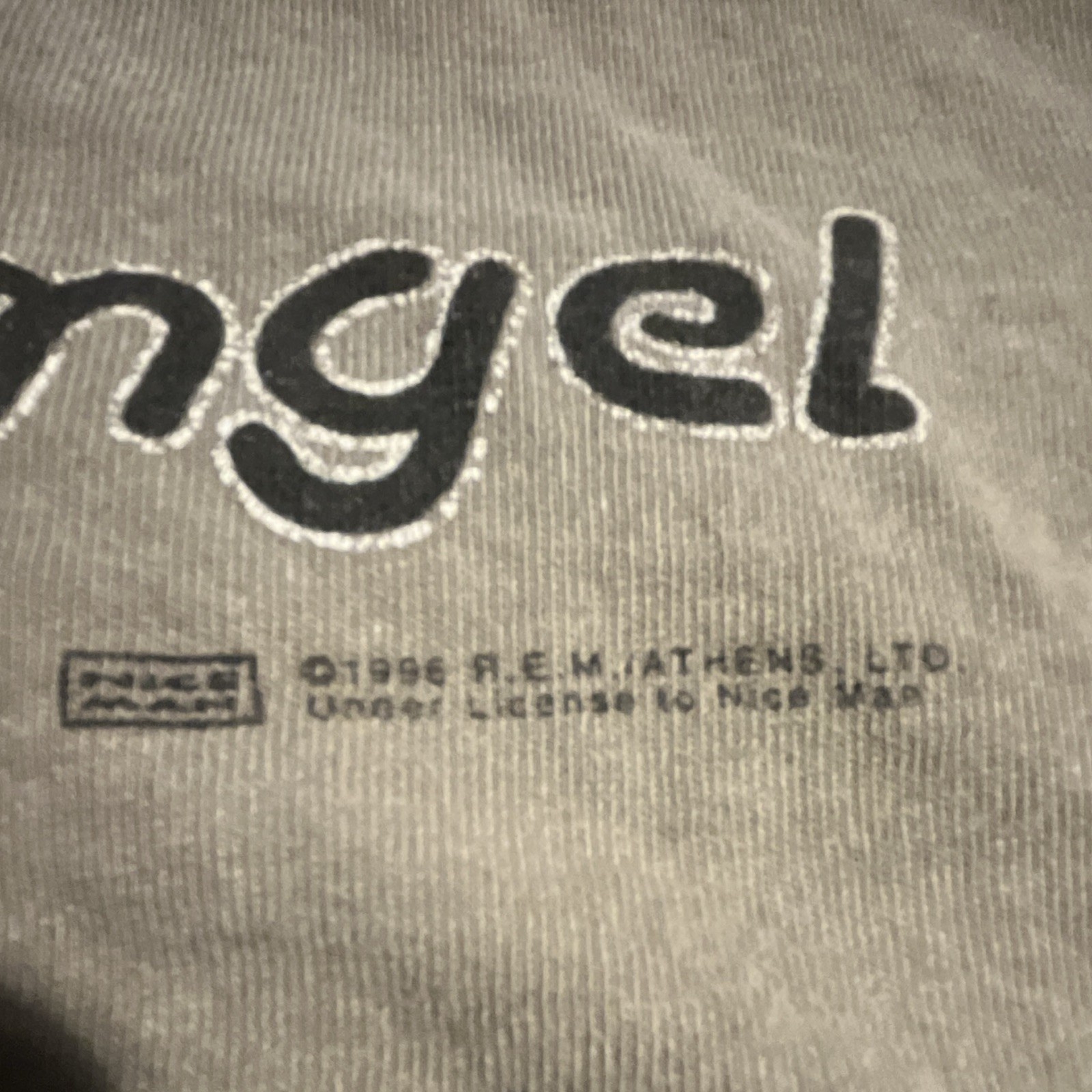 Vintage 1996 “I’m a Lil’ Angel” Gray Graphic Tee Men’s L Cotton Crew Neck