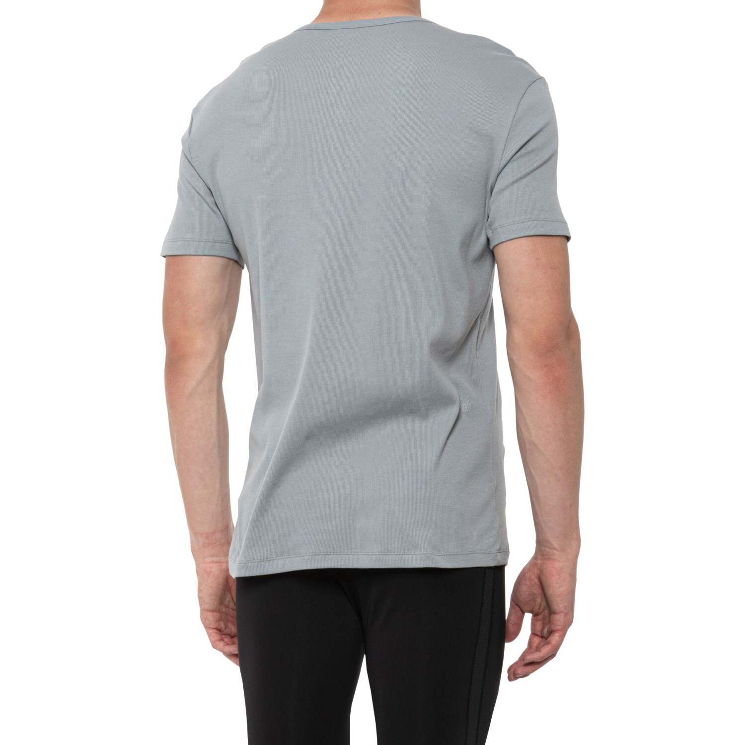 Mack Weldon Mens S Prime Cotton Nylon Blend Gray Ribbed Temp Control T-Shirt A1