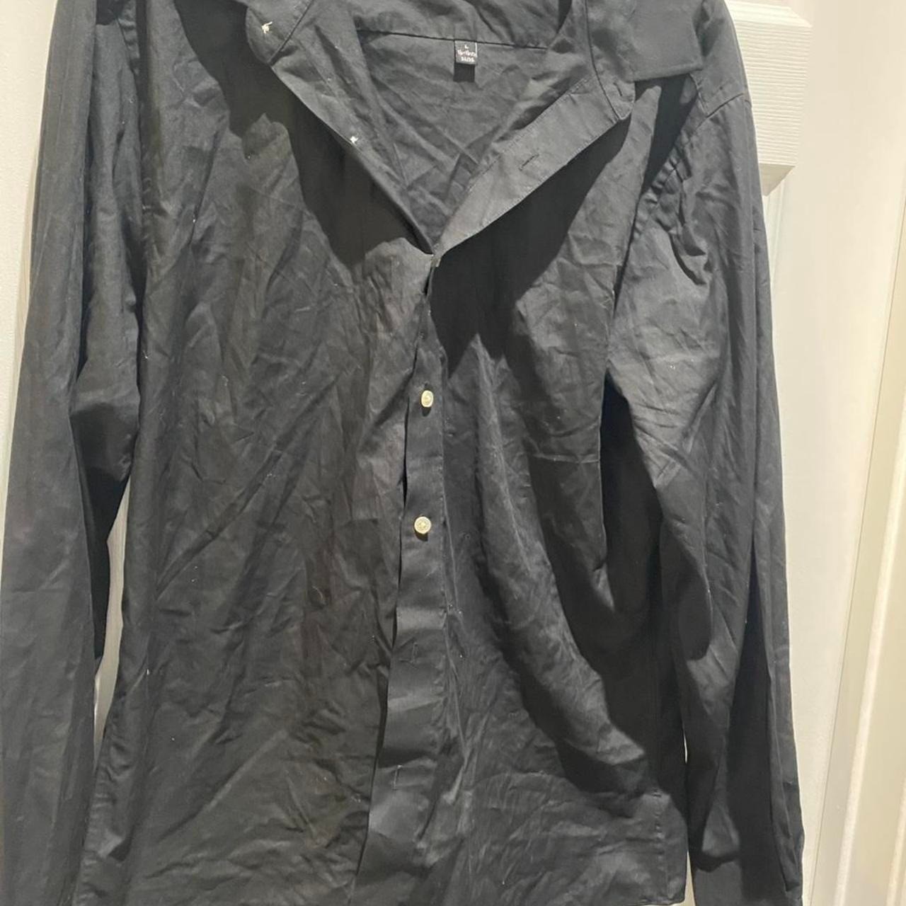Pierre Cardin black button up shirt Size L