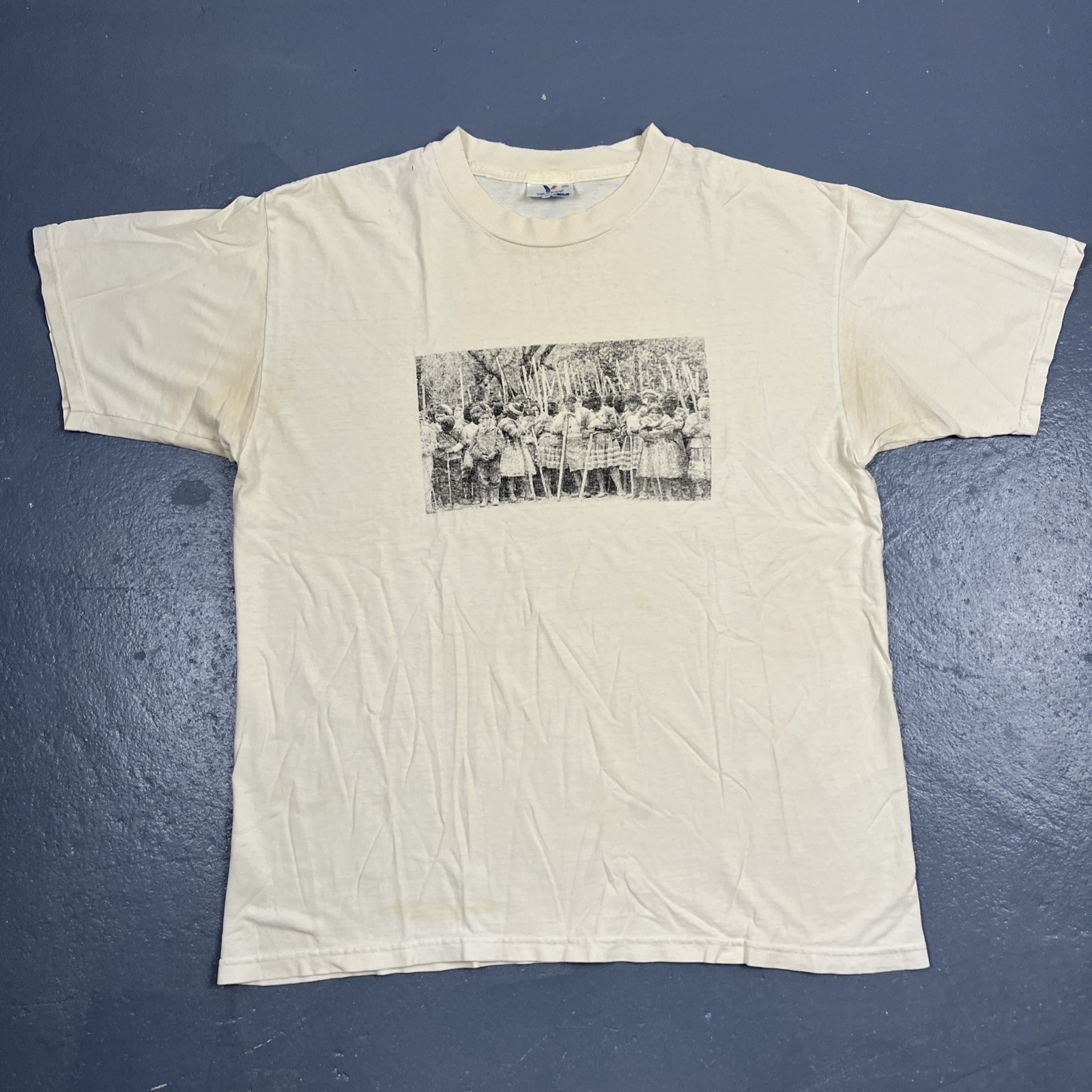 Vintage La Jornada Newspaper 17th Anniversary Tshirt 2001 Large Yellow Dbl Sided