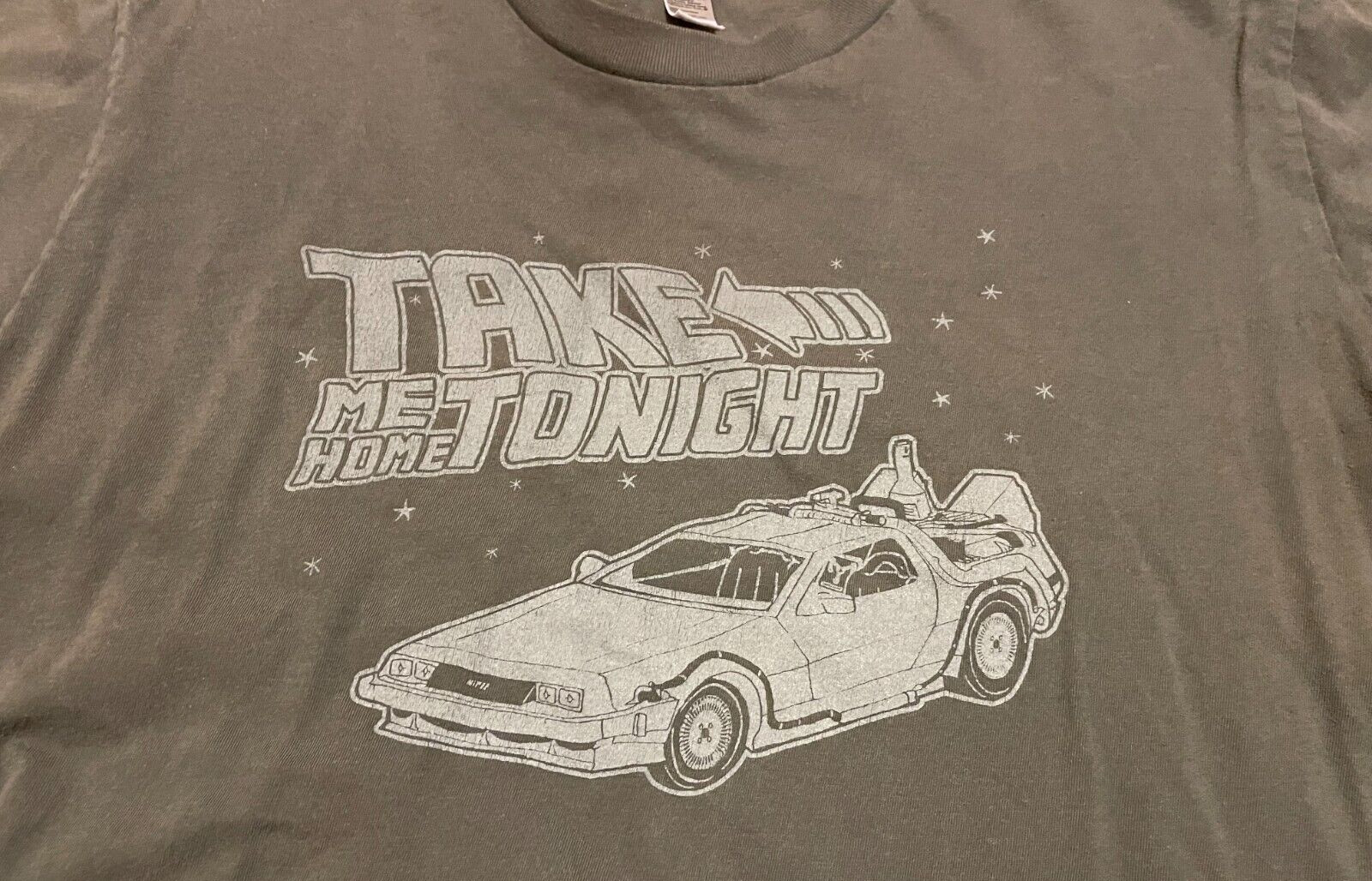 Back To The Future Shirt Size Medium Gray Take Me Home Tonight Eddie Money Song