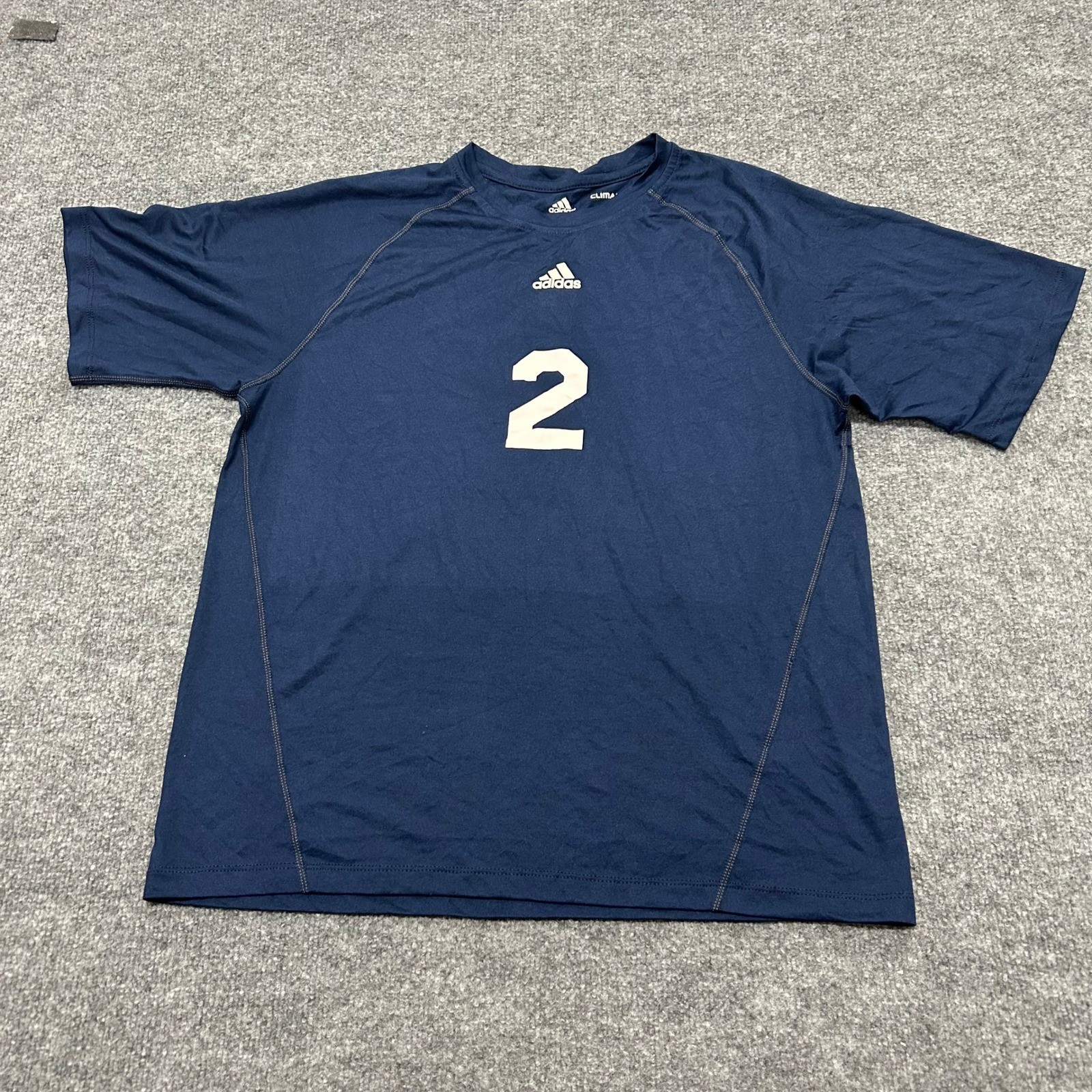 Adidas Shirt Mens Size S Navy Blue Climalite Athletic Short Sleeve Graphic Tee 2