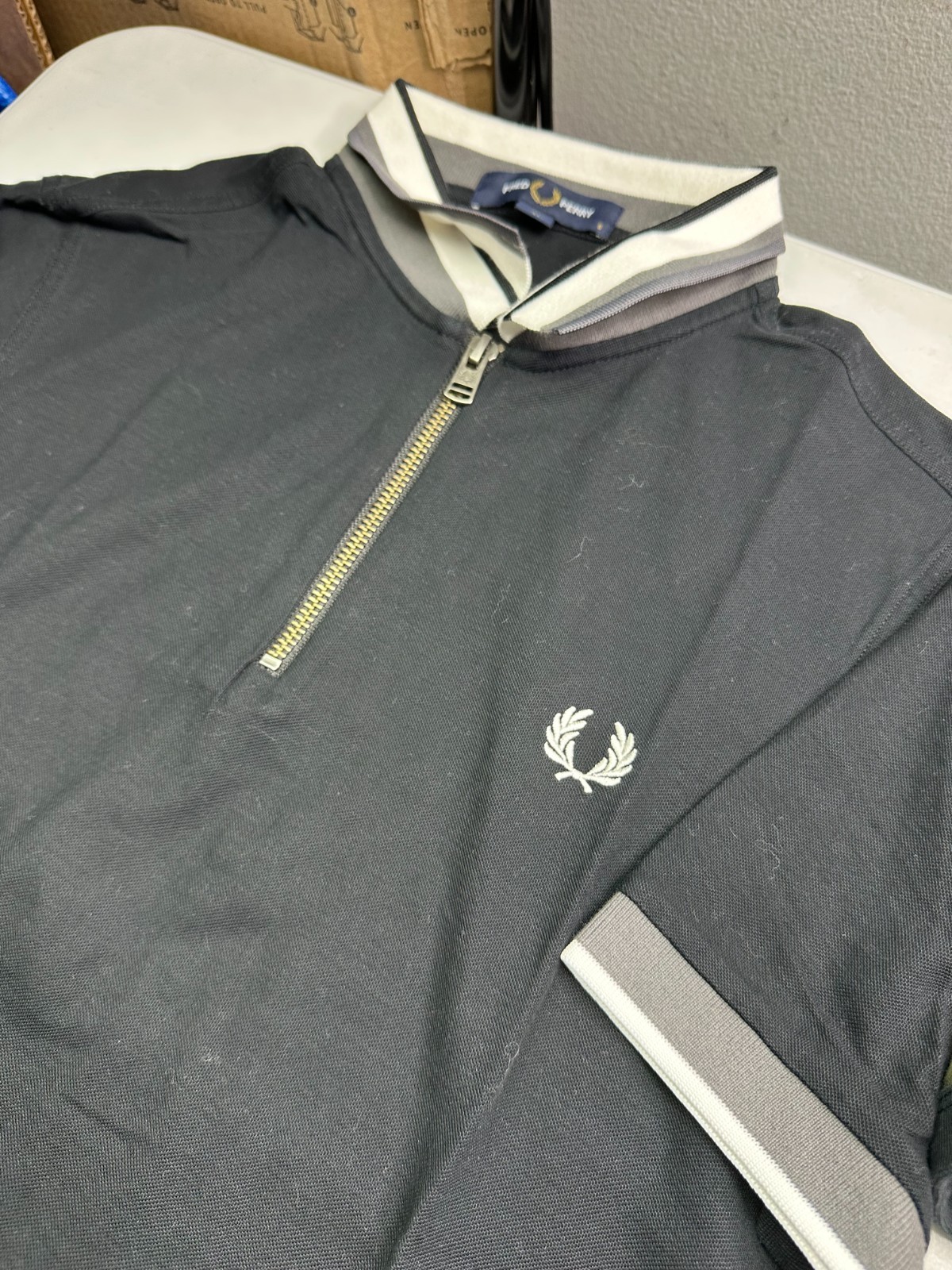 Fred Perry 2 Pcs Set Polo Crew Neck T Shirt Mens Size S Black Green Short Sleeve