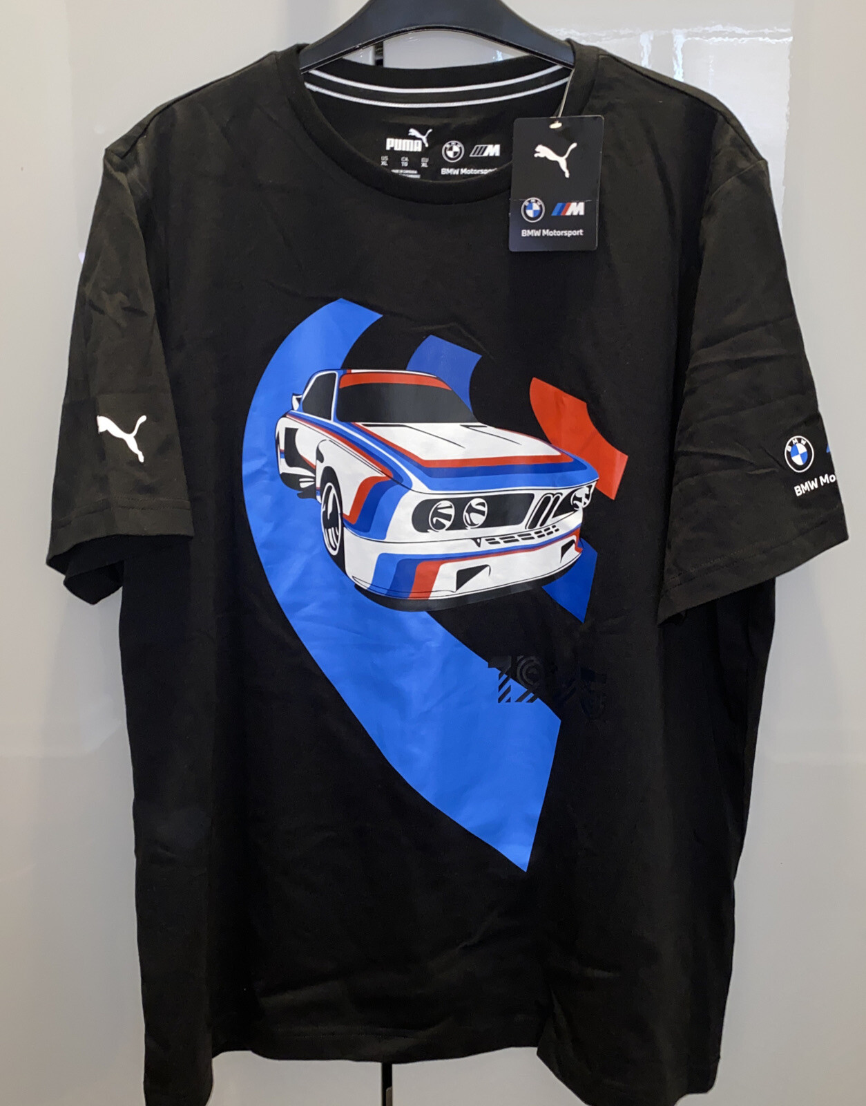 PUMA BMW MOTORSPORTS MMS VINTAGE CAR TEE 1975 BMW XL BLACK 533379-01