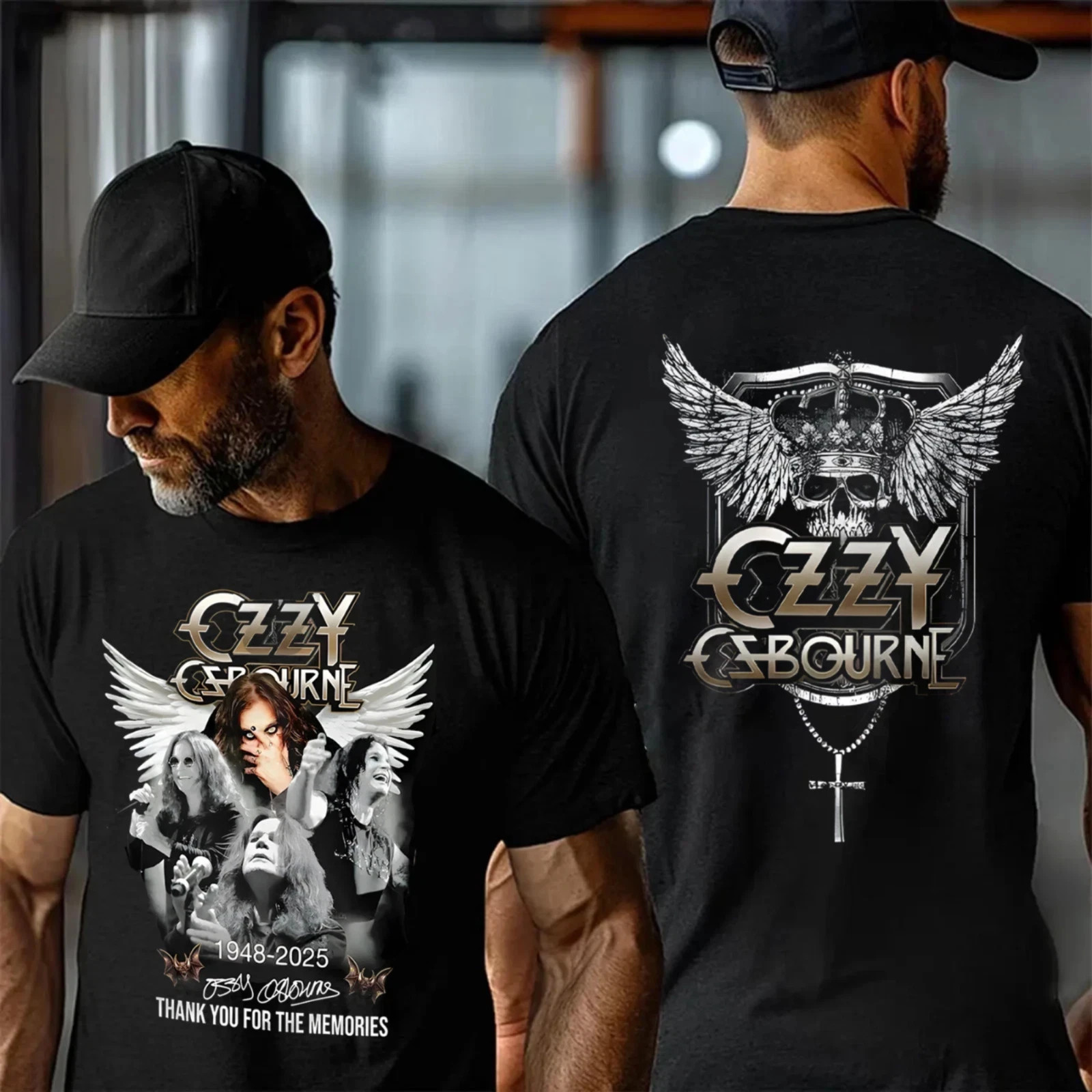 Ozzy Osbourne Tribute Shirt 1948-2025 Thank You Memories Rock Legend Tee
