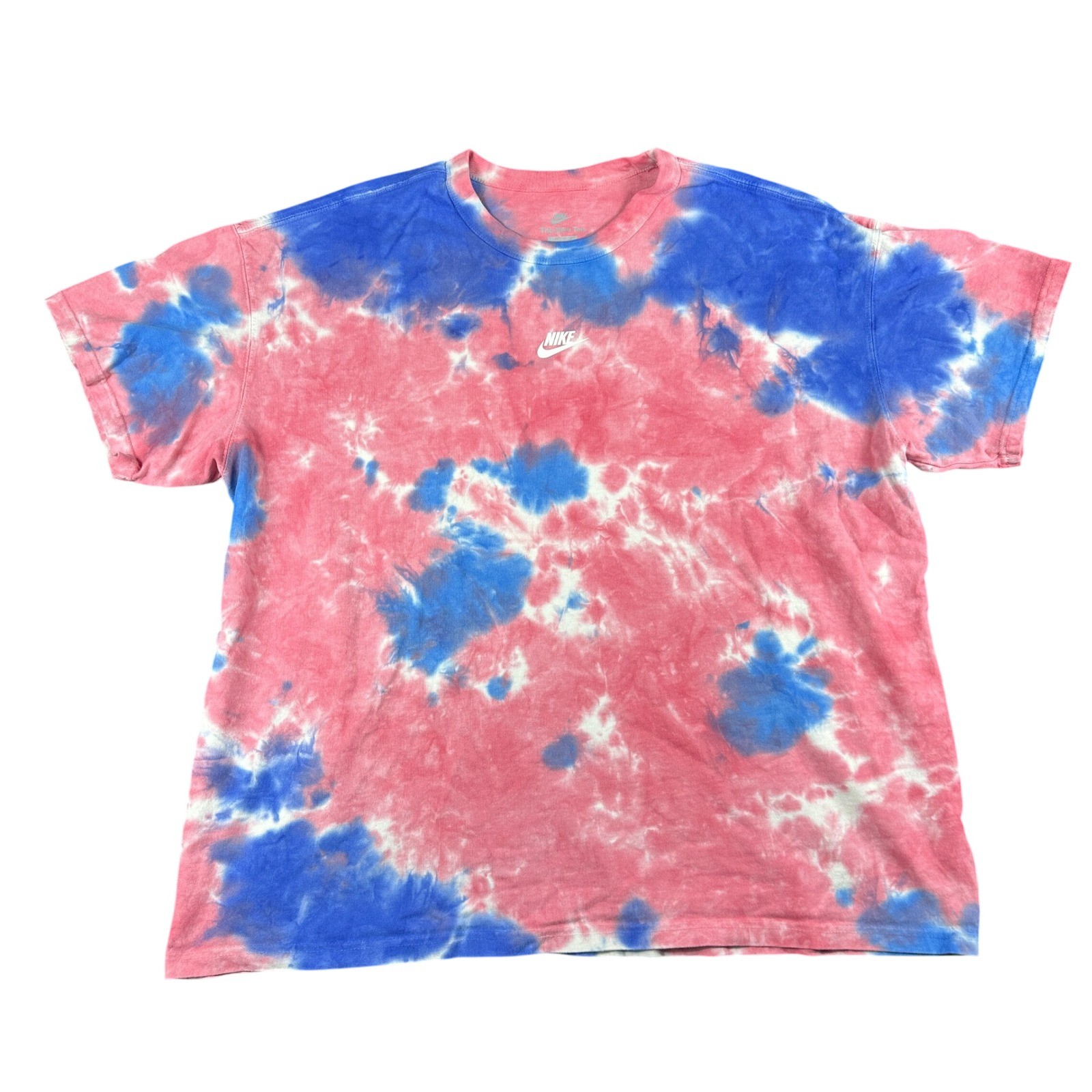 Nike Sportswear Tie Dye T-Shirt Mens XXL Red Blue Loose Fit Logo Tee