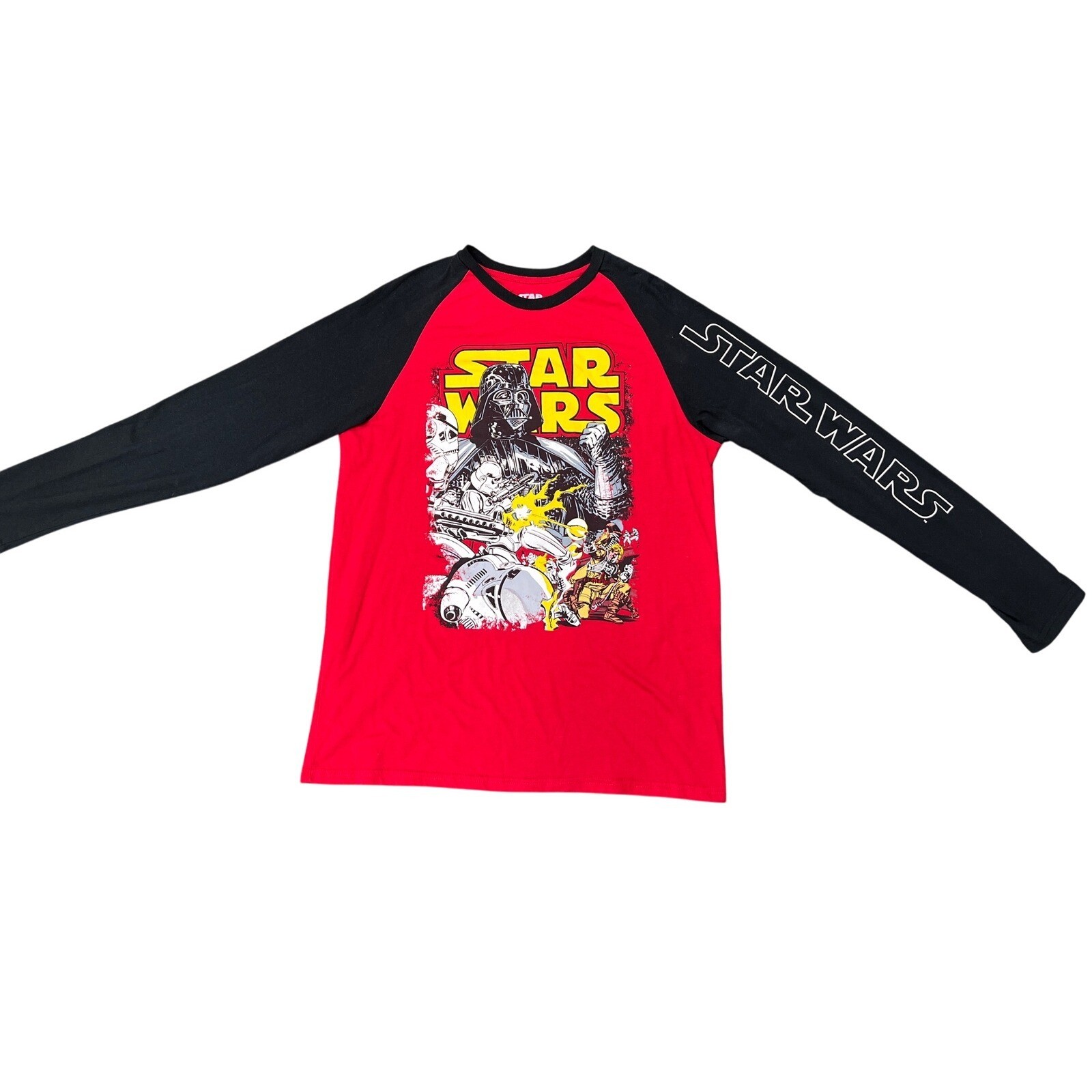 Star Wars Darth Vader Shirt Mens Large Red Black Long Sleeve Graphic Fifth Sun