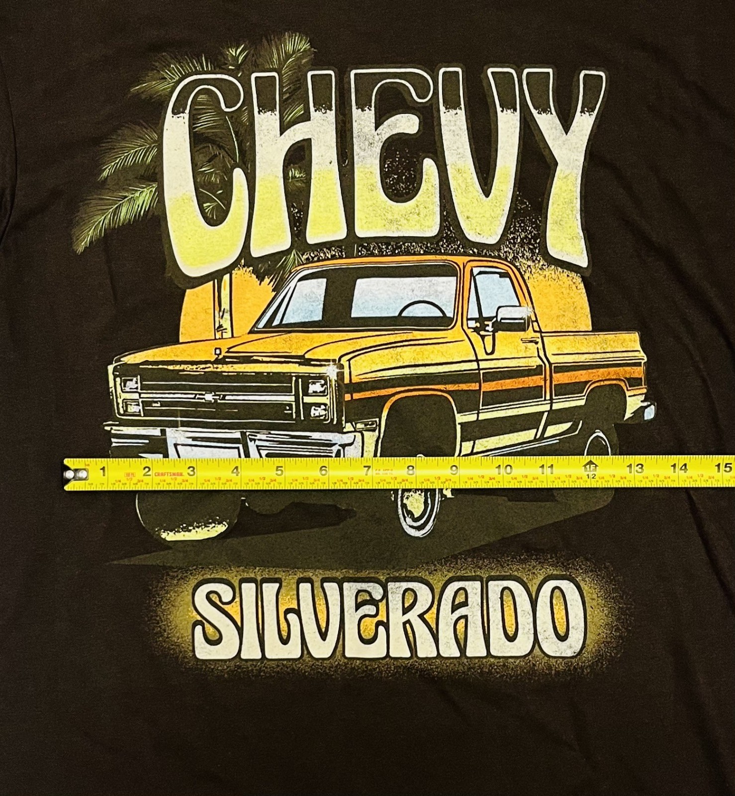 GM Official Licensed Product Brown Chevy Silverado Graphic Print Mens L Shirt