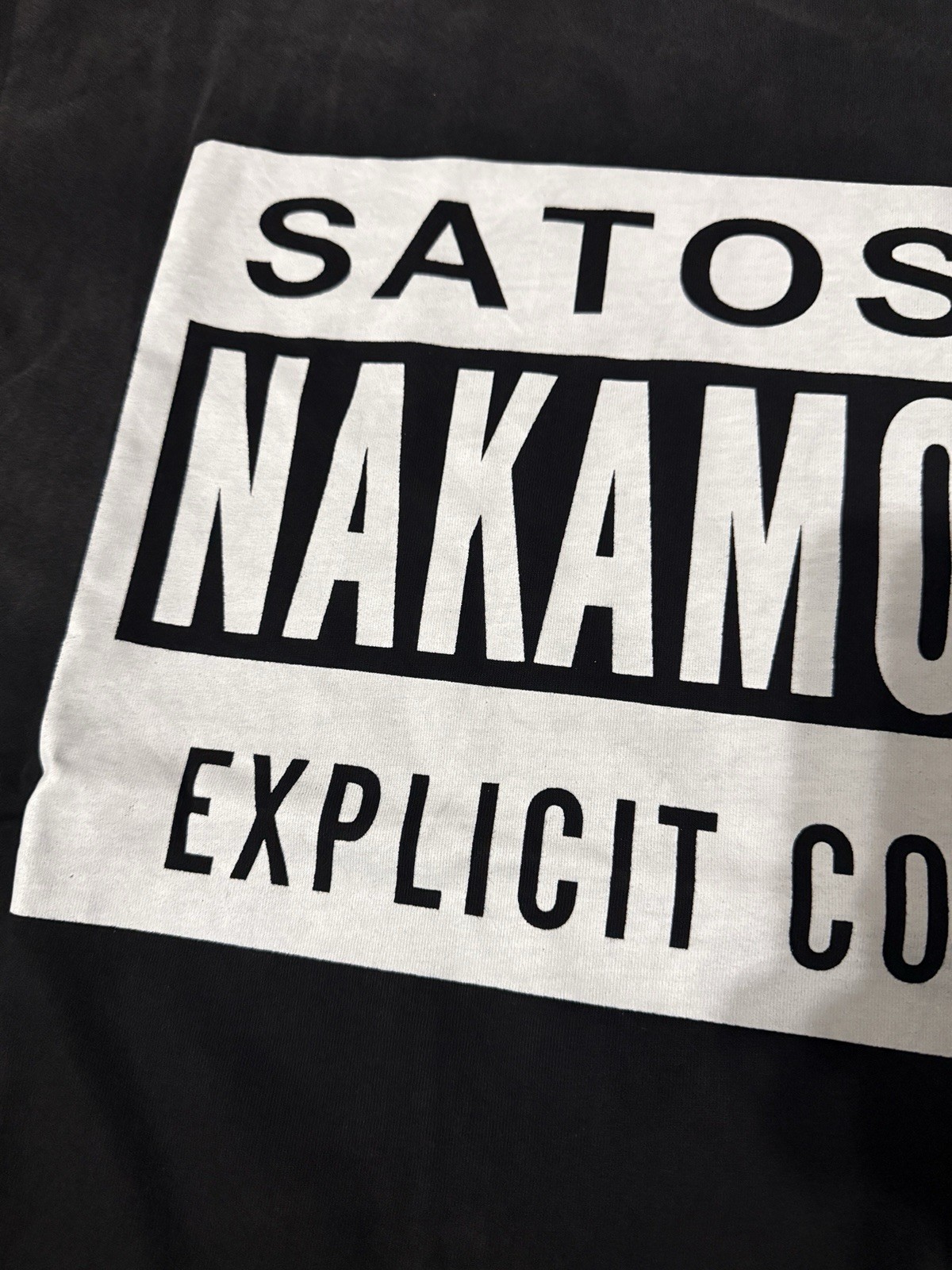 Satoshi Nakamoto Explicit Codex Graphic Logo Men’s T-Shirt Black Cotton L
