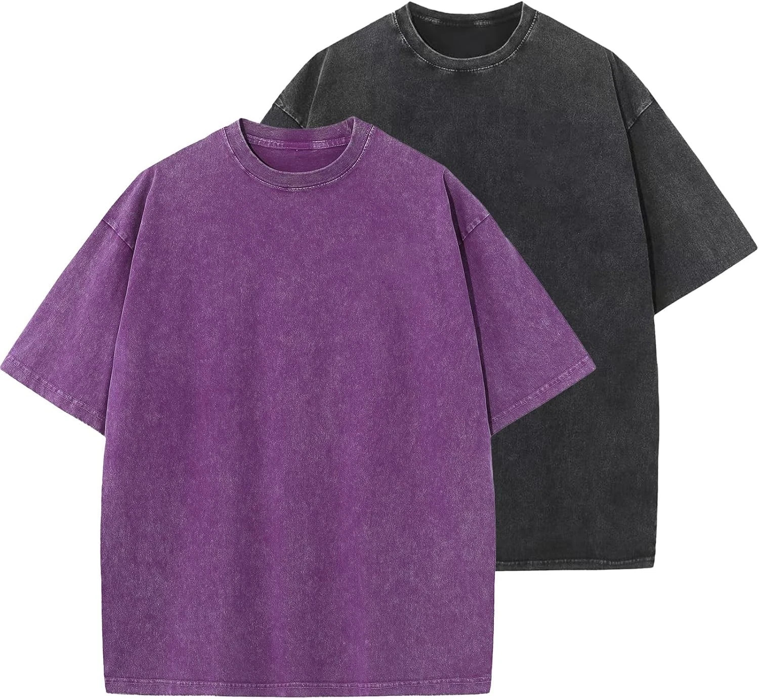 Men’s Oversized Vintage Acid Wash T-Shirt 100% Cotton Loose Fit Streetwear Tee
