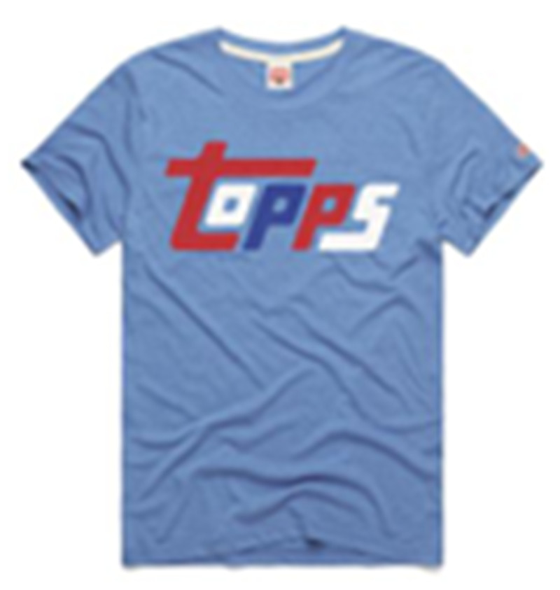 Homage Topps Baseball 1981 Light BLue Logo T-Shirt NEW WITH TAGS!^