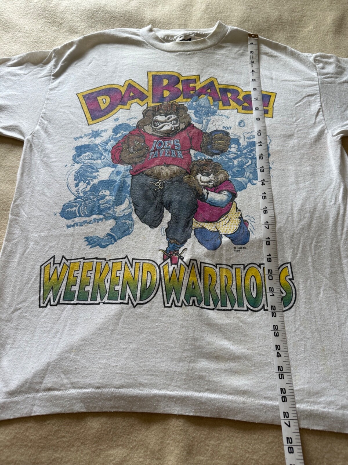Vintage USA Single Stitch Funny Football Da Bears – Weekend Warriors White Large