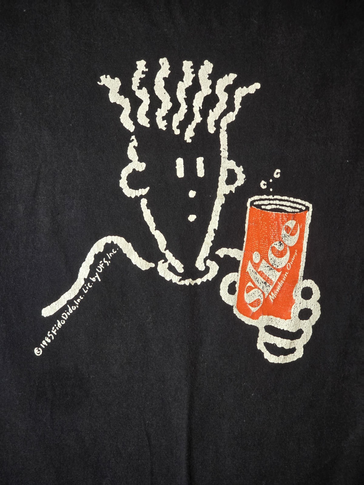 Vtg Slice shirt sz L black 1985 Fido Fido 80s USA made fruit loom 100% cotton