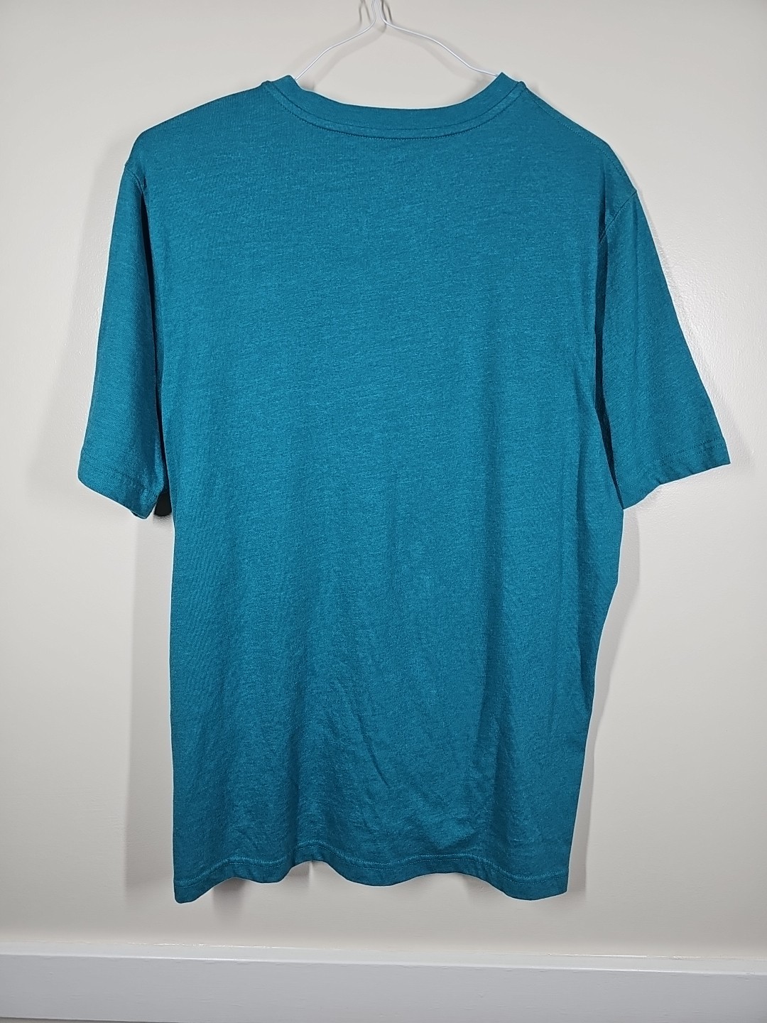 Croft & Barrow Men’s Henley Shirt Easy Care Teal Green Short Sleeve Size Large