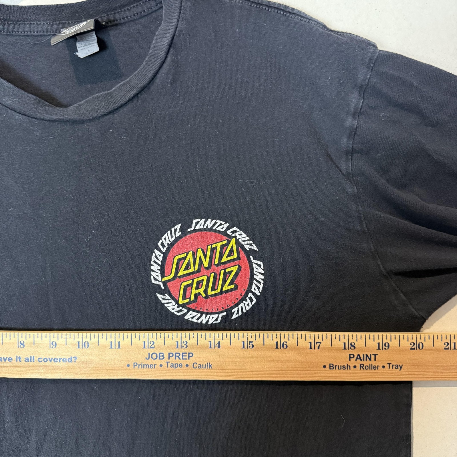 Santa Cruz Shirt Mens Medium Black Classic Dot Skateboard Graphic Logo Tee