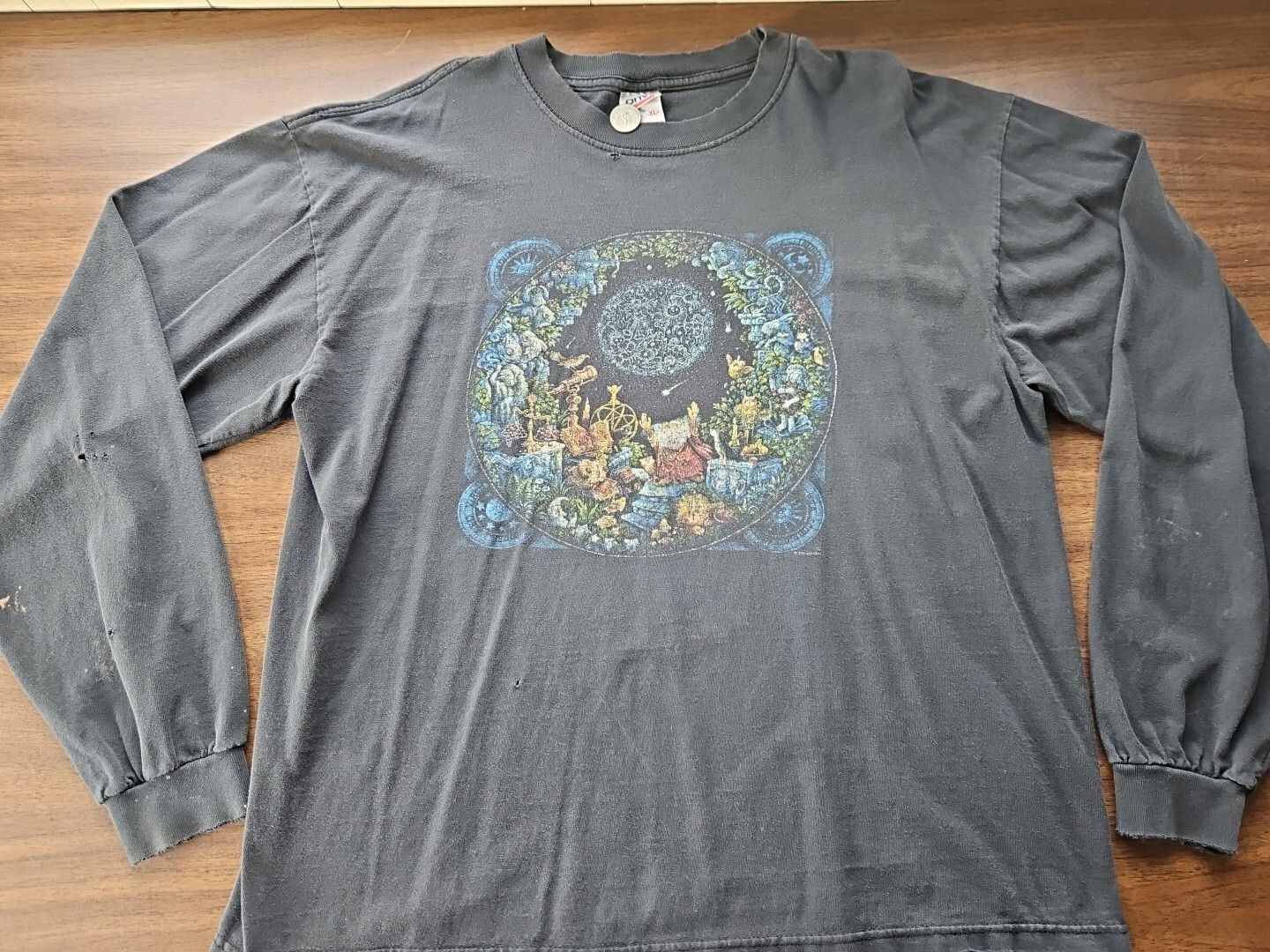 Vintage Bill Bell Shirt Men’s XL Black Anvil Wizard Astronomer Long Sleeve