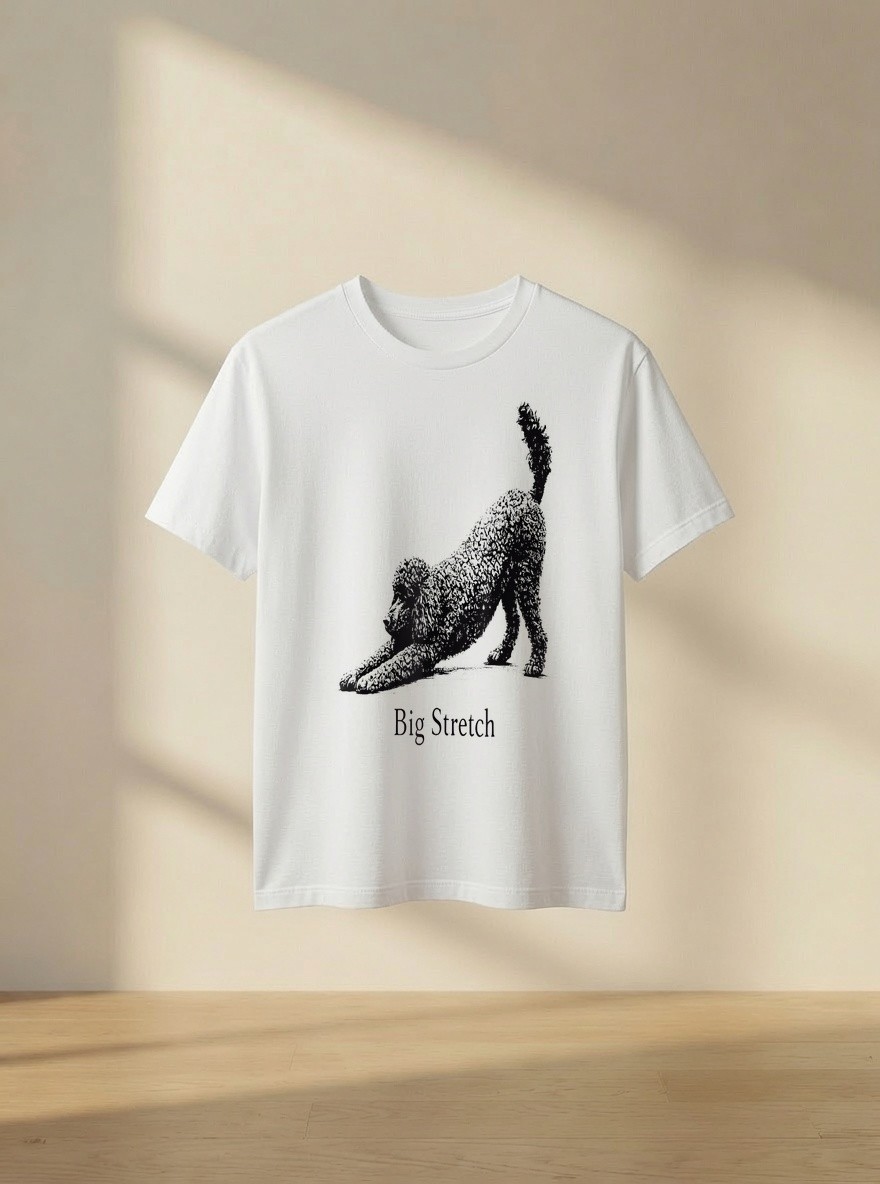 Big Stretch Poodle Funny Stretching Drawing Art Cute Dog Lover Shirt